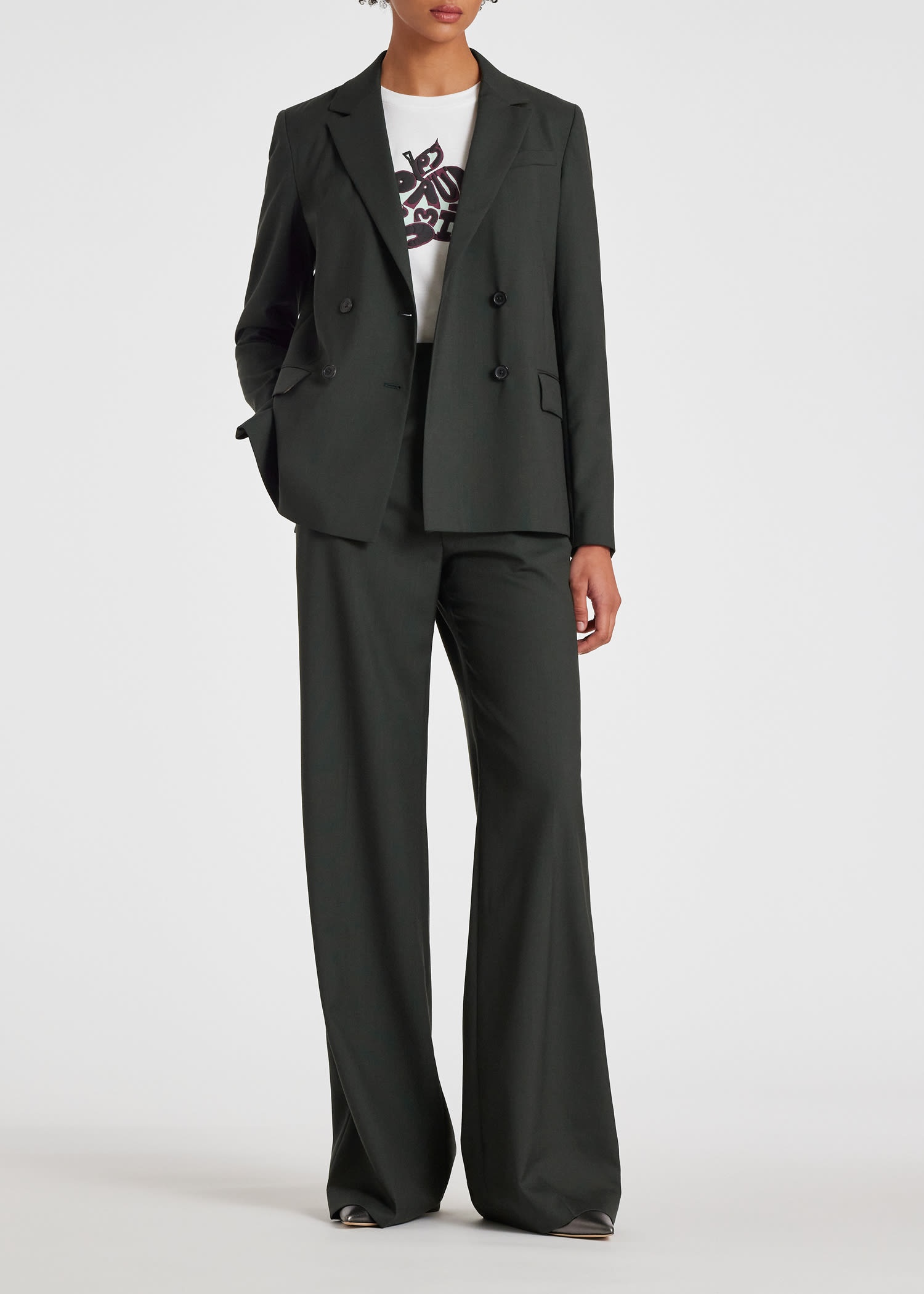Wool Hopsack Double-Breasted Blazer - 6