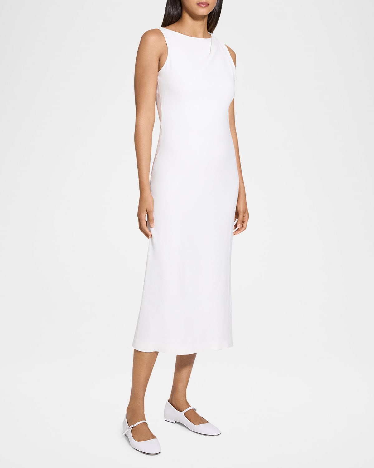 Asymmetric Draped Midi Dress - 2