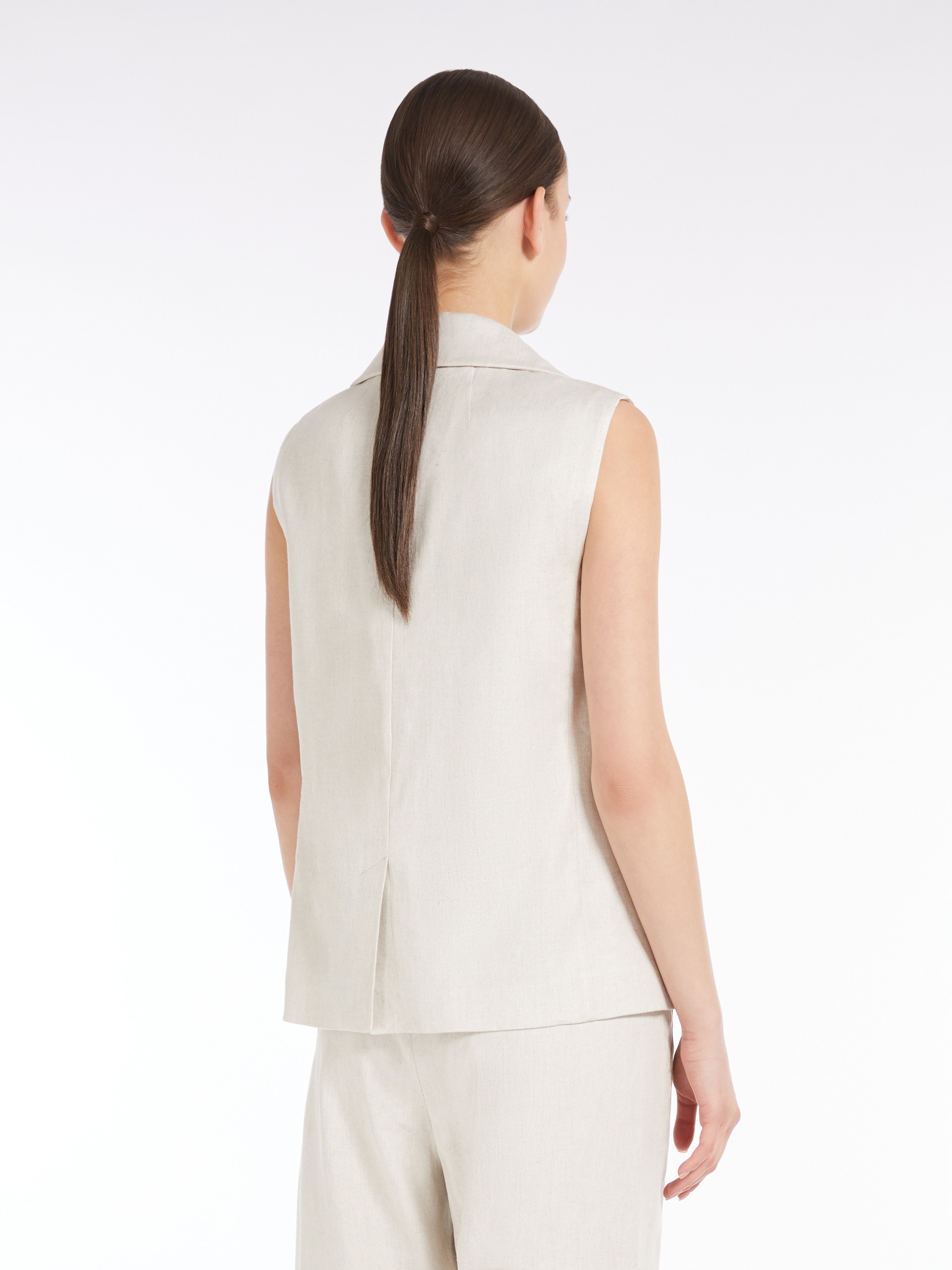 CAROLINE Stretch linen gilet jacket - 4