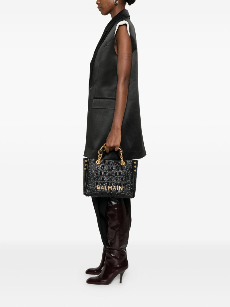 Balmain crocodile-effect tote bag outlook