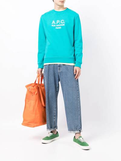 A.P.C. logo-print cotton sweatshirt outlook