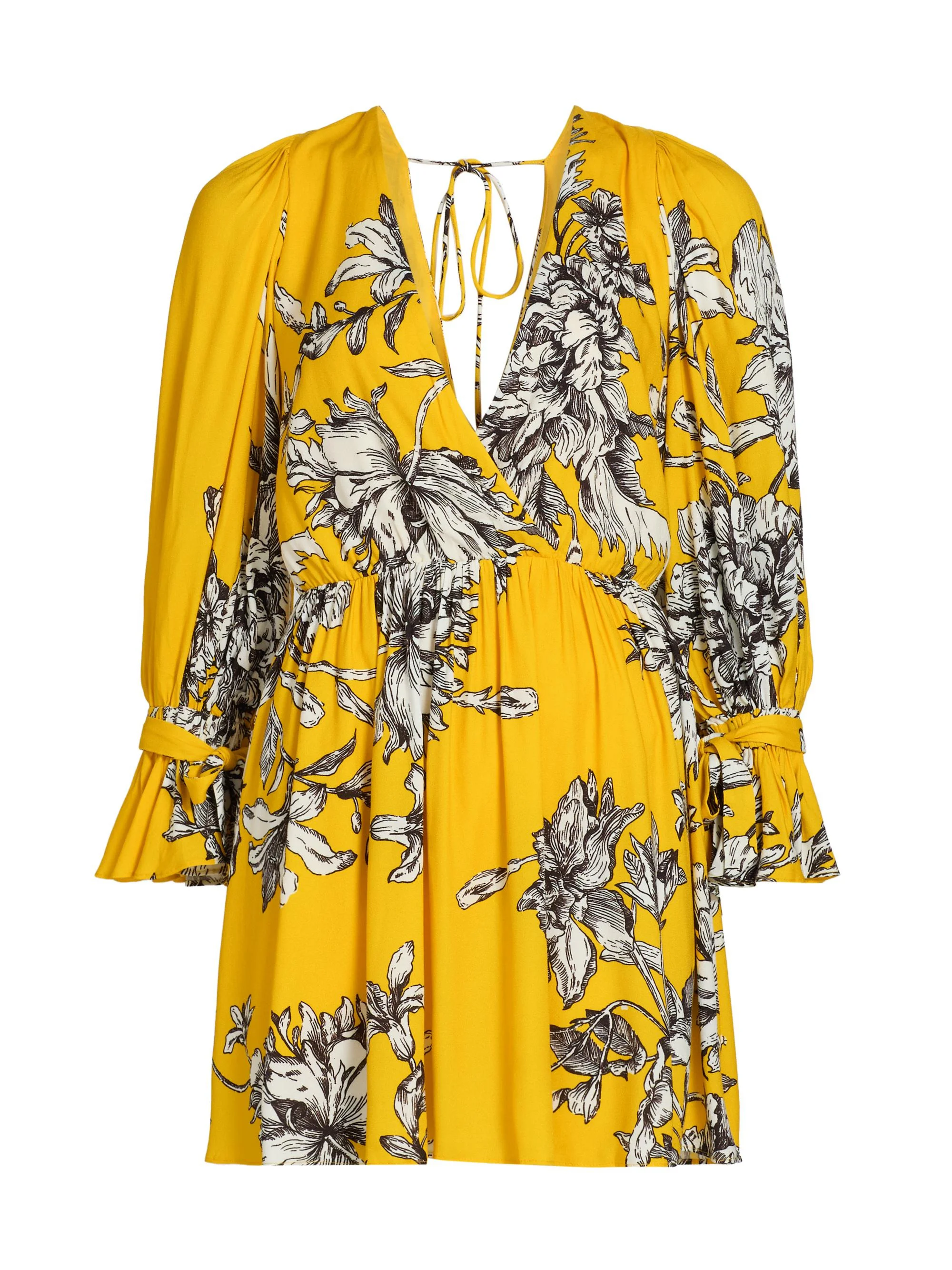Women's Clarissa Floral Plunging Minidress - Blooming Wild Golden Hour - 1