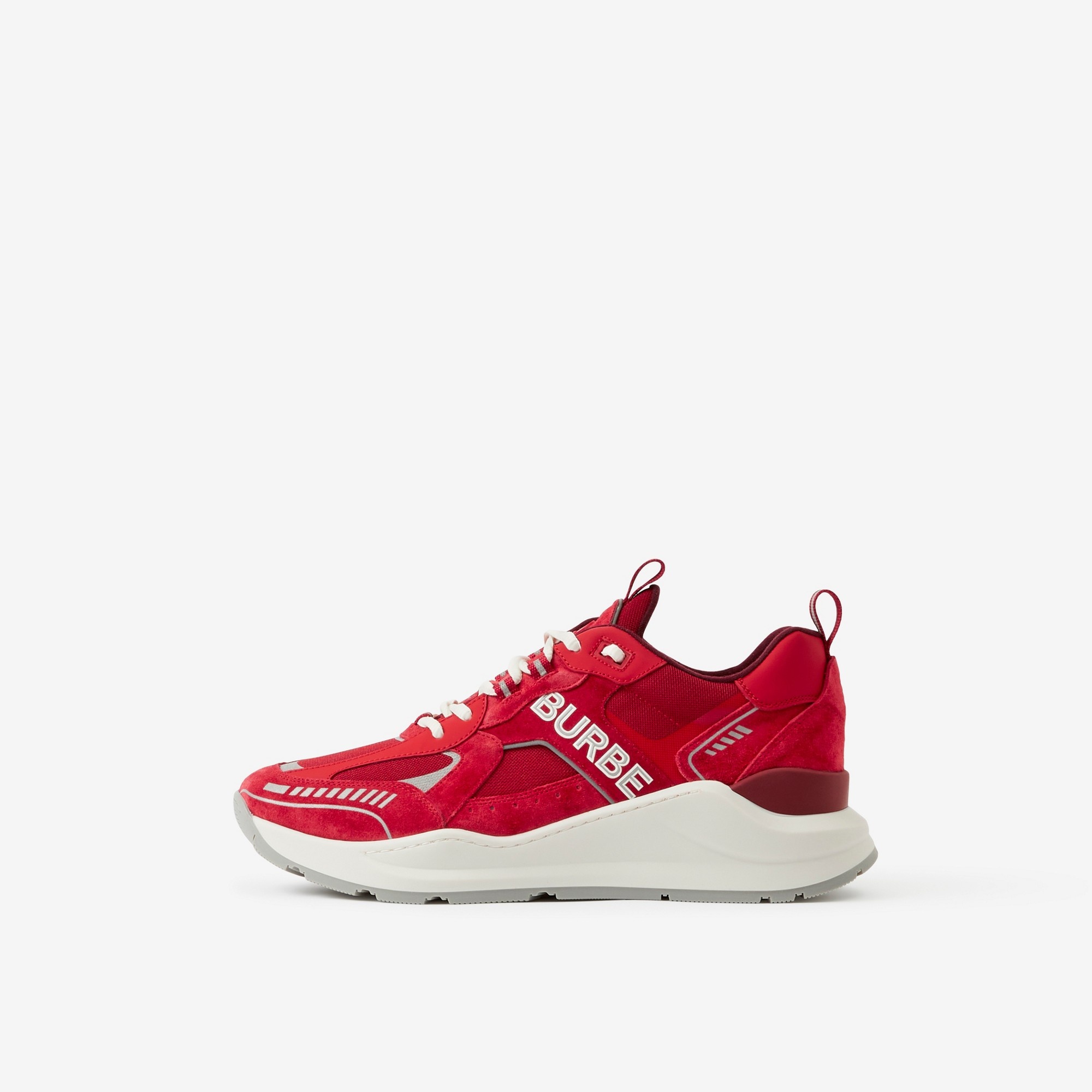 Logo Print Suede and Leather Sneakers - 5