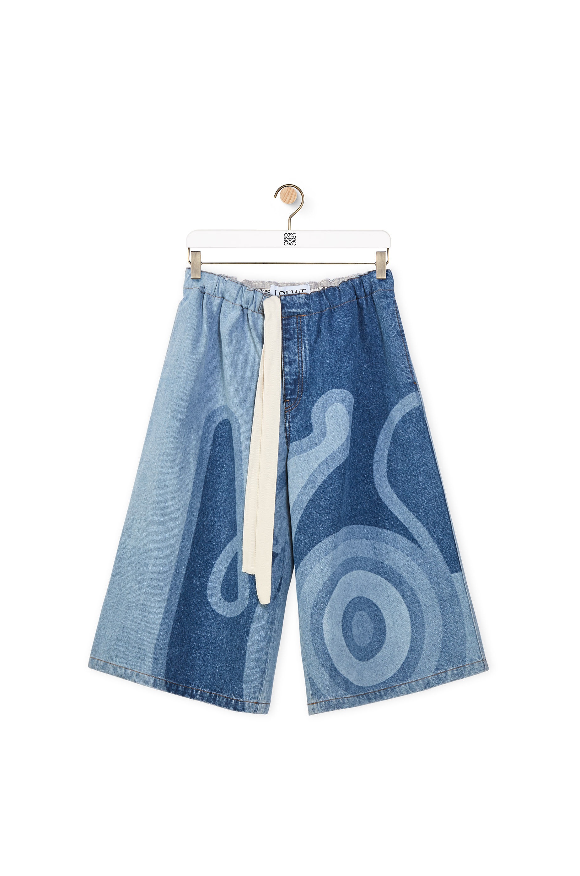 Laser print denim bermuda shorts in cotton - 1