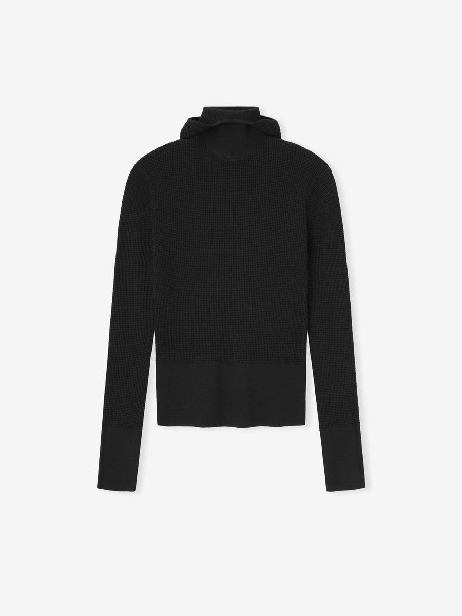 Womens Waffle Long Sleeve Hoodie - 3