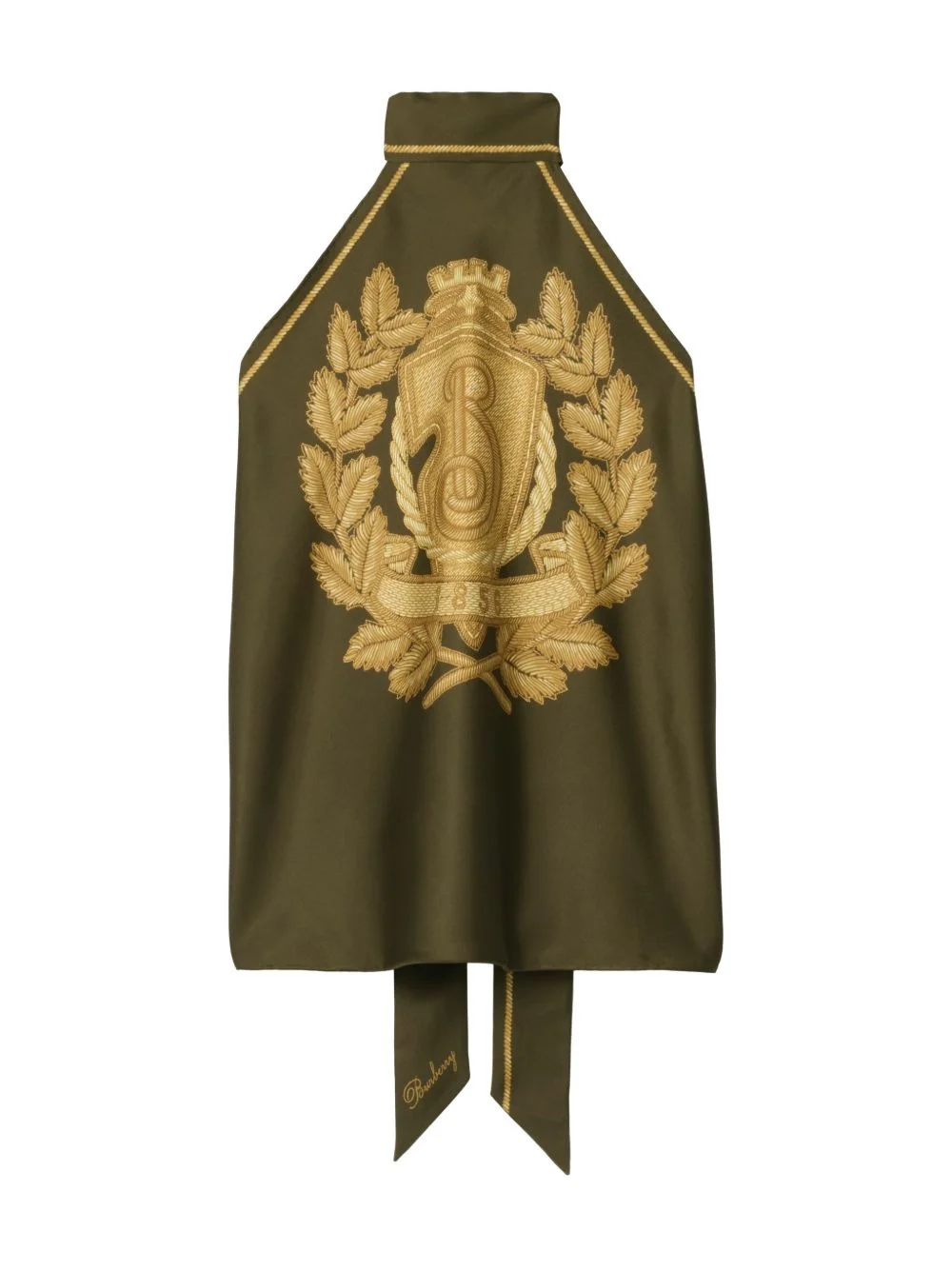 logo crest silk scarf - 1