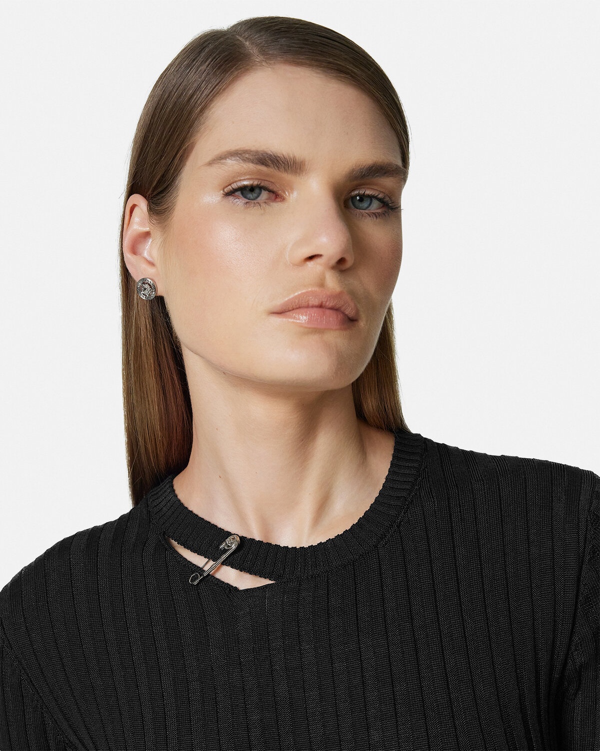 Safety Pin Ribbed-Knit Mini Dress - 3