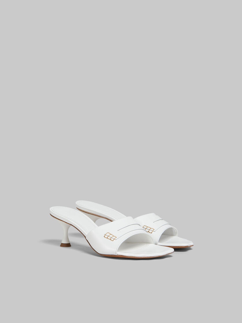 WHITE LEATHER MOONLIGHT SANDAL WITH SCULPTED TOE - 2