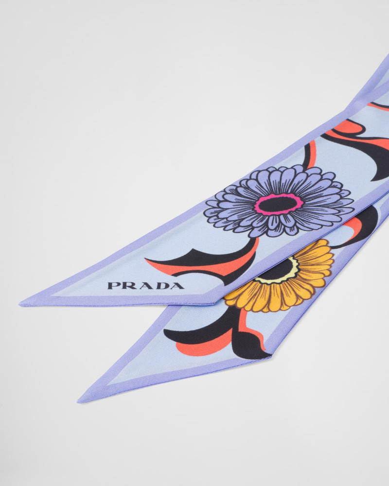Prada Printed silk twill scarf outlook