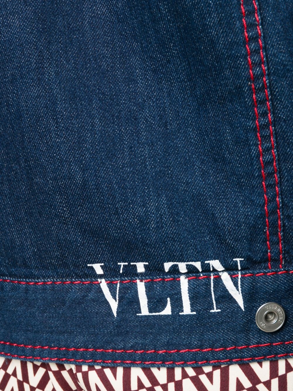 logo print denim jacket - 5