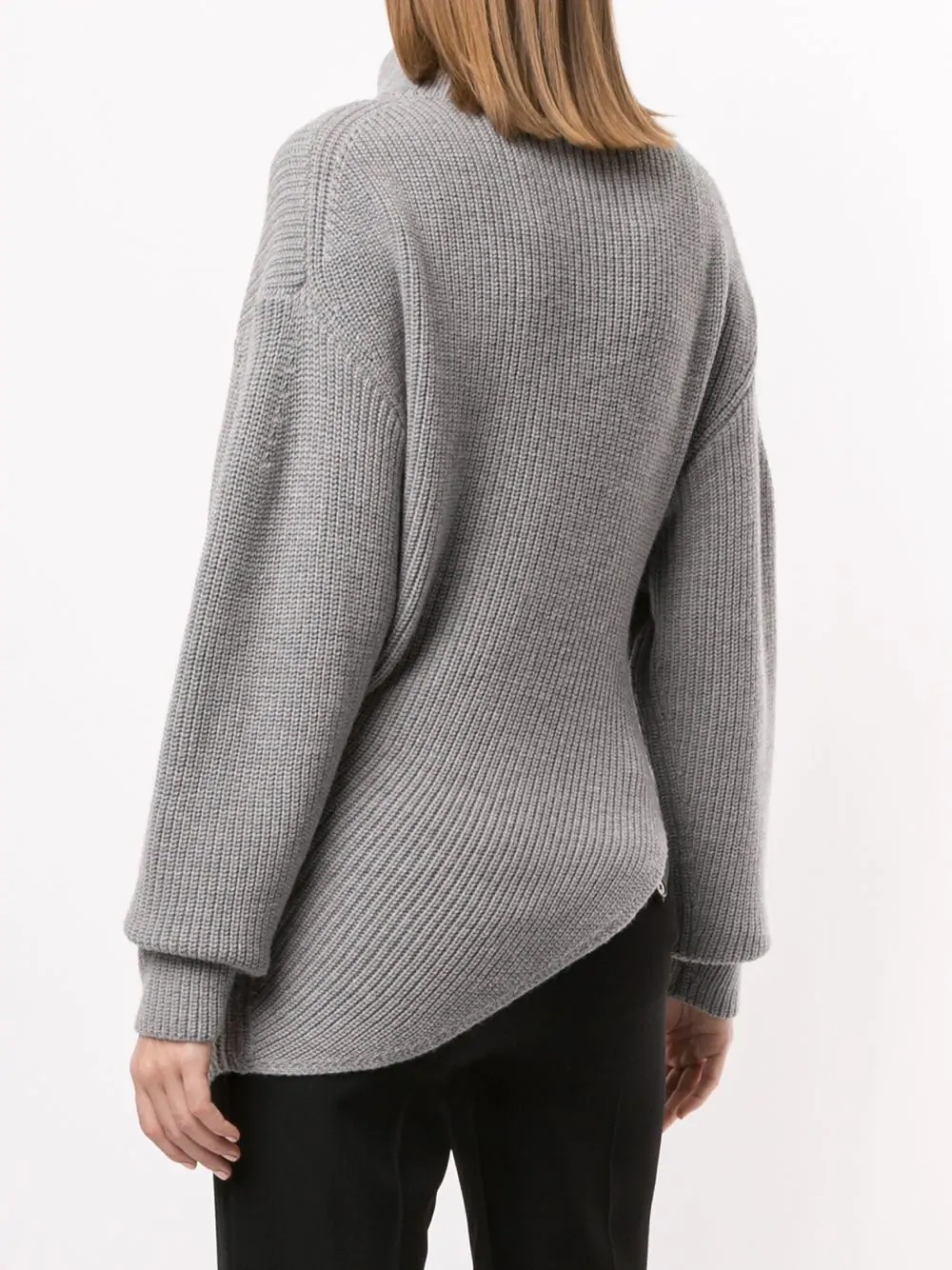 asymmetric turtleneck jumper - 4