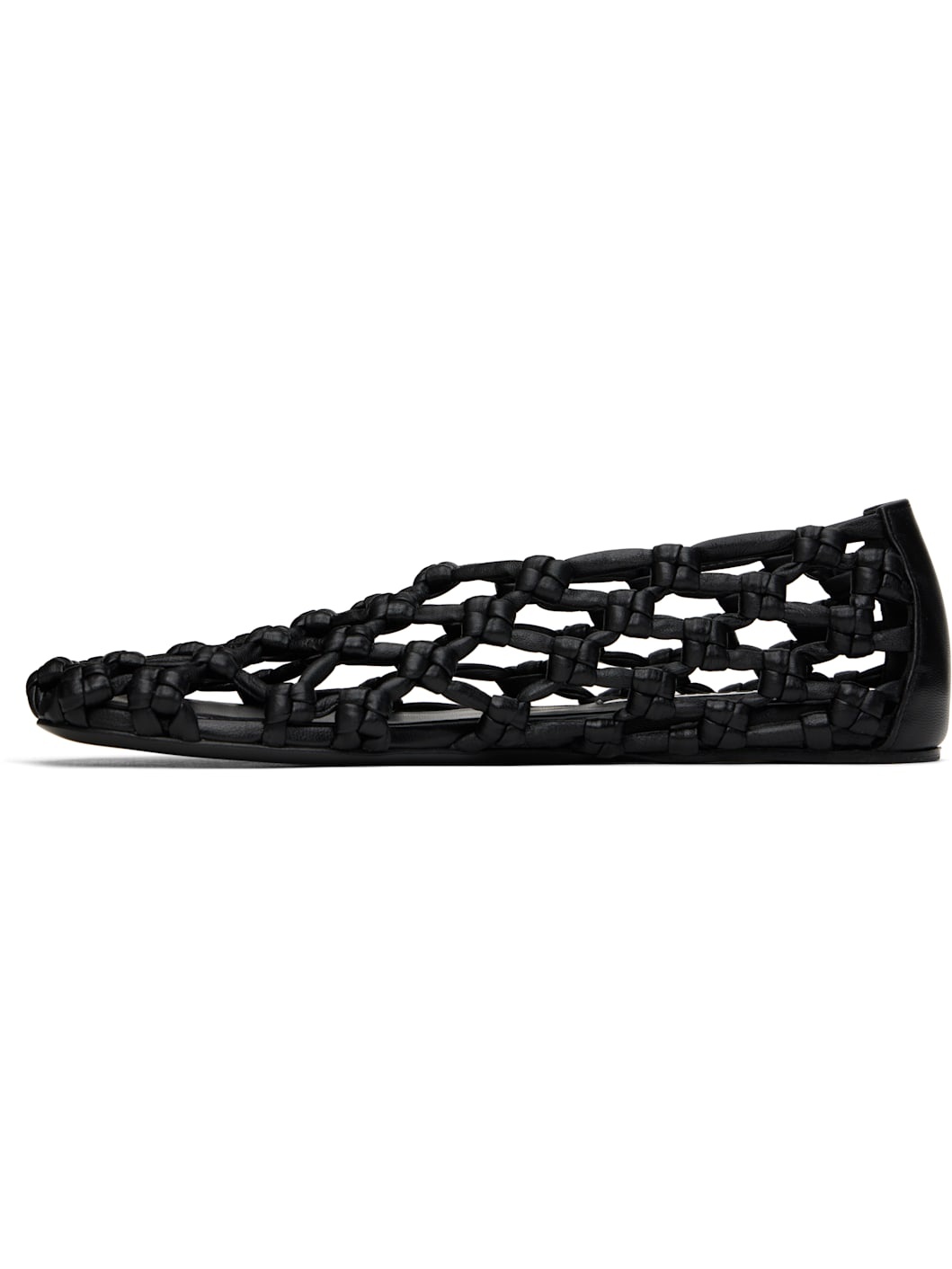 Black Hand-Knotted Ballerina Flats - 3