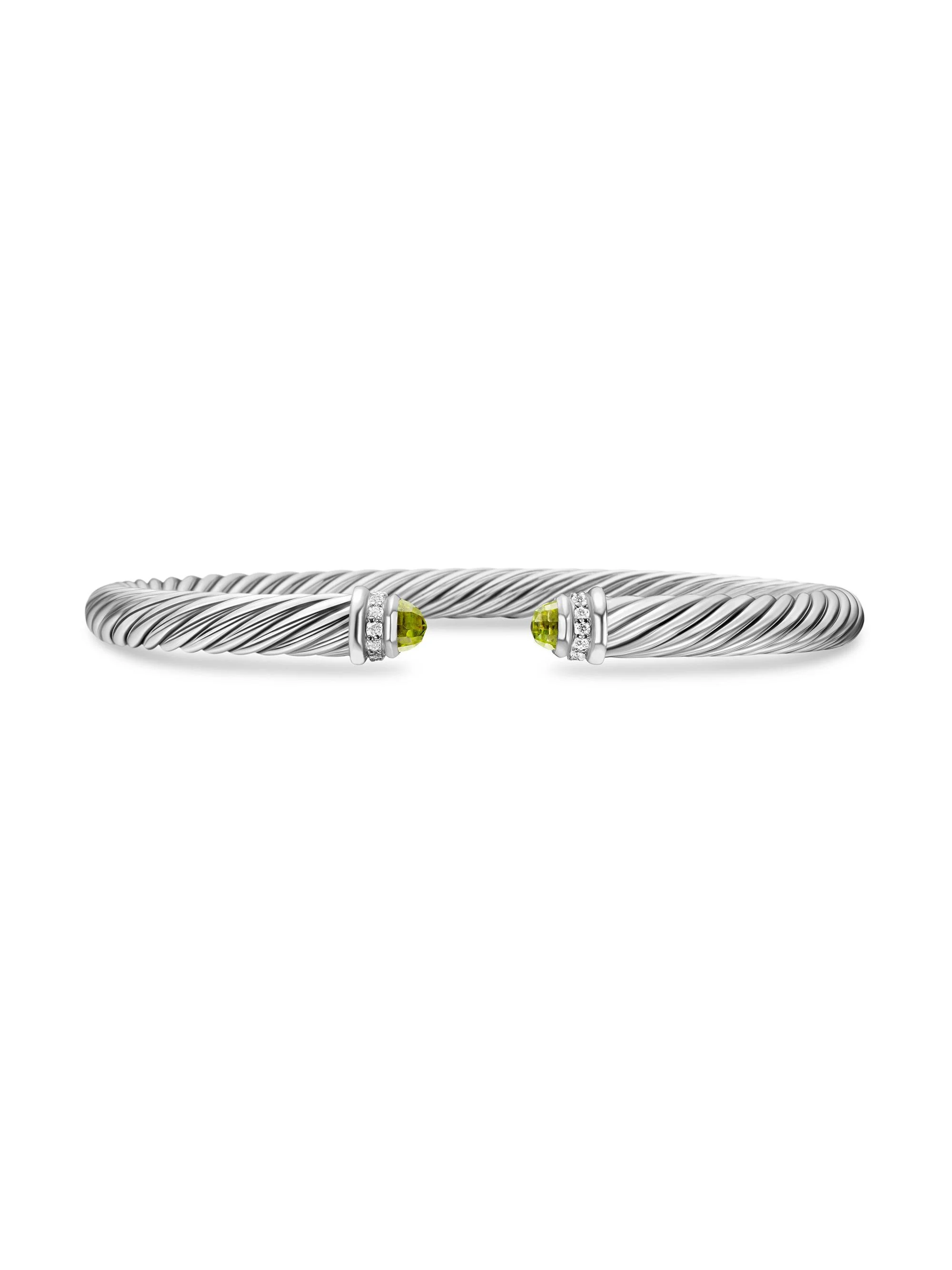 Women's Cable Classics Color Bracelet with Pavé Diamonds - Peridot - 1