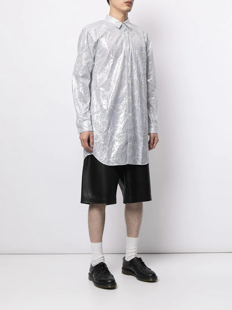 perforated-detail long shirt 3
