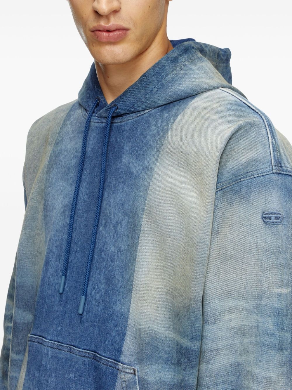 track denim hoodie - 5