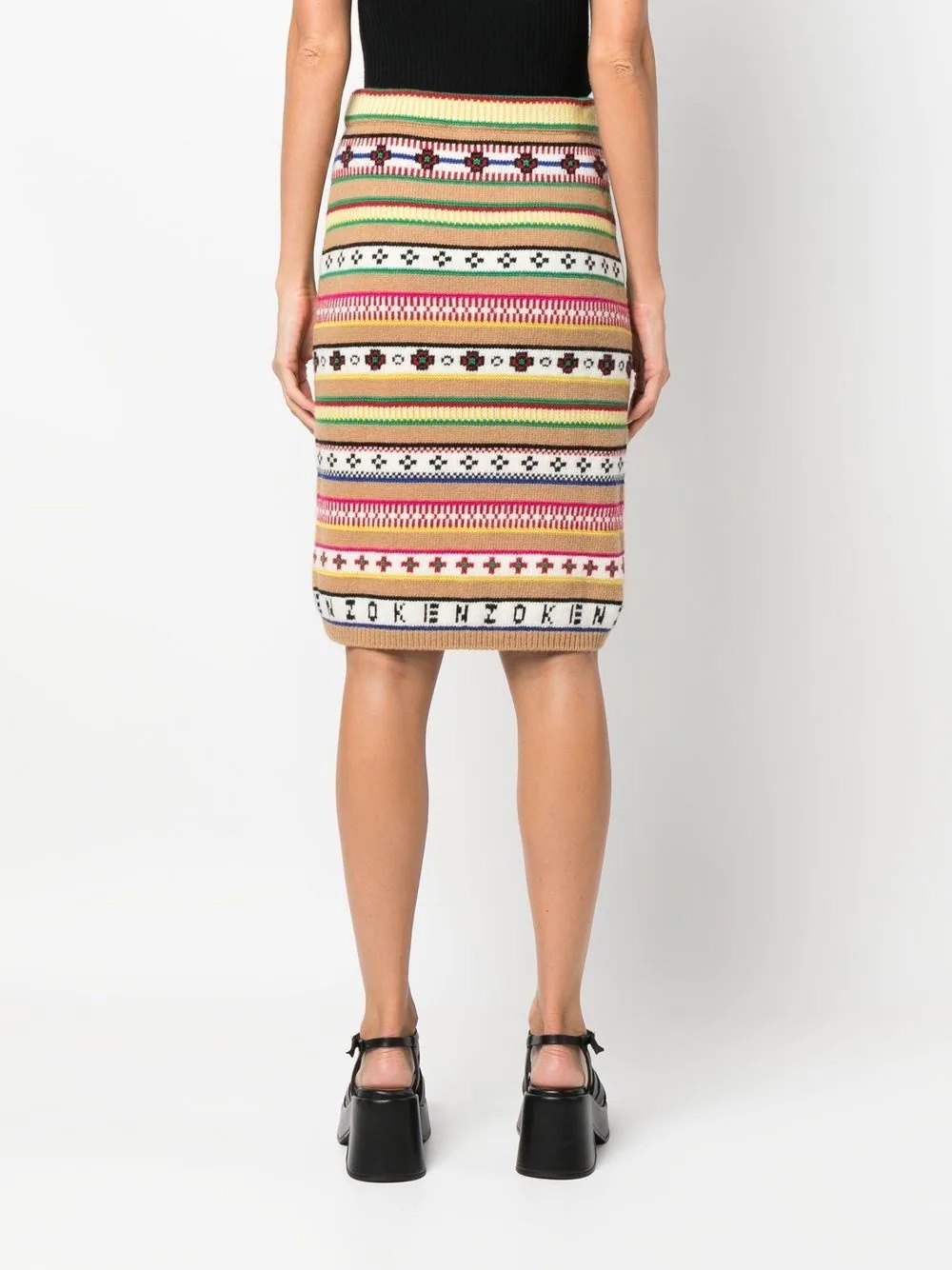 intarsia-knit high-waisted skirt - 4