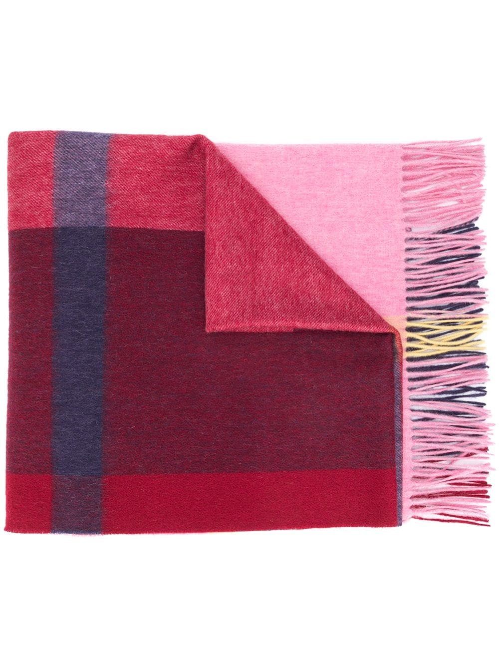 checked lambs wool scarf - 1