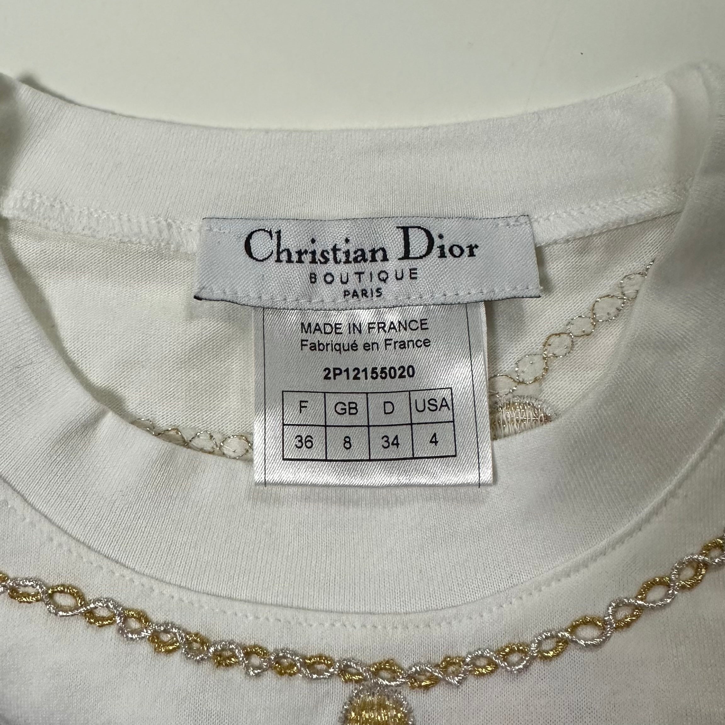 CHRISTIAN DIOR Spring Summer 2001 Embroidered T-Shirt - 5