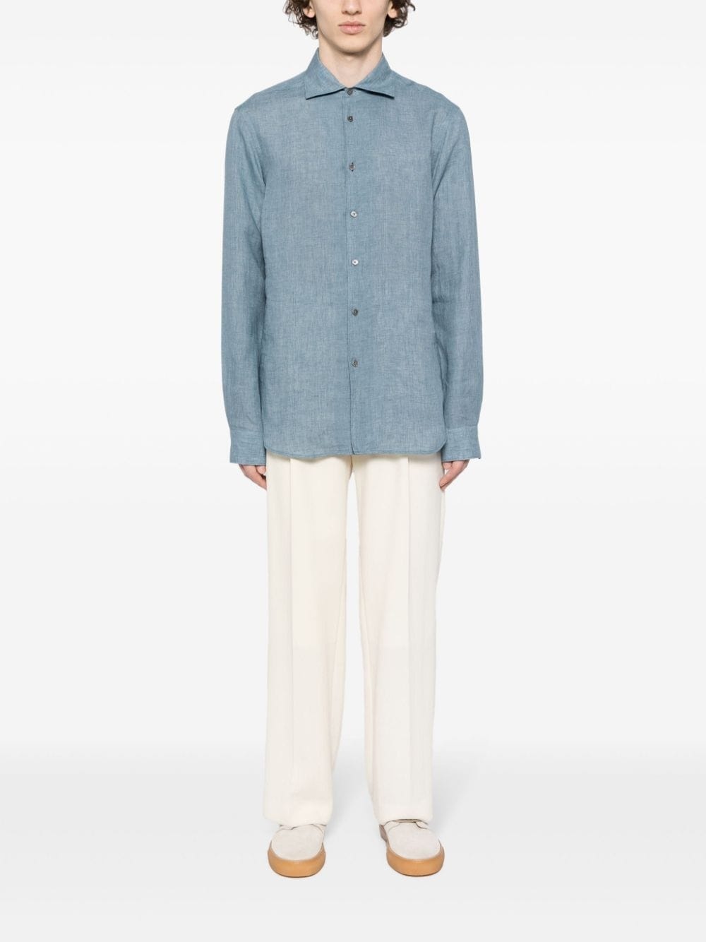 long-sleeve linen shirt - 2