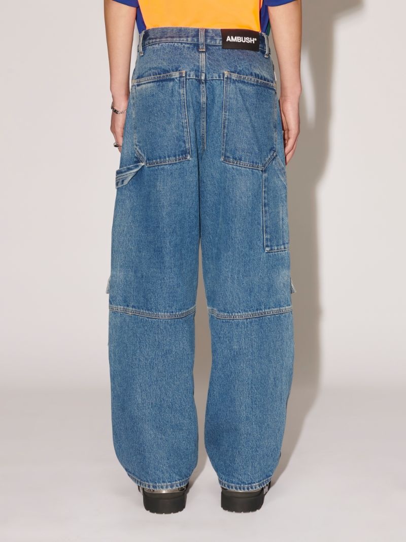 POCKETS DENIM CARGO PANTS - 4