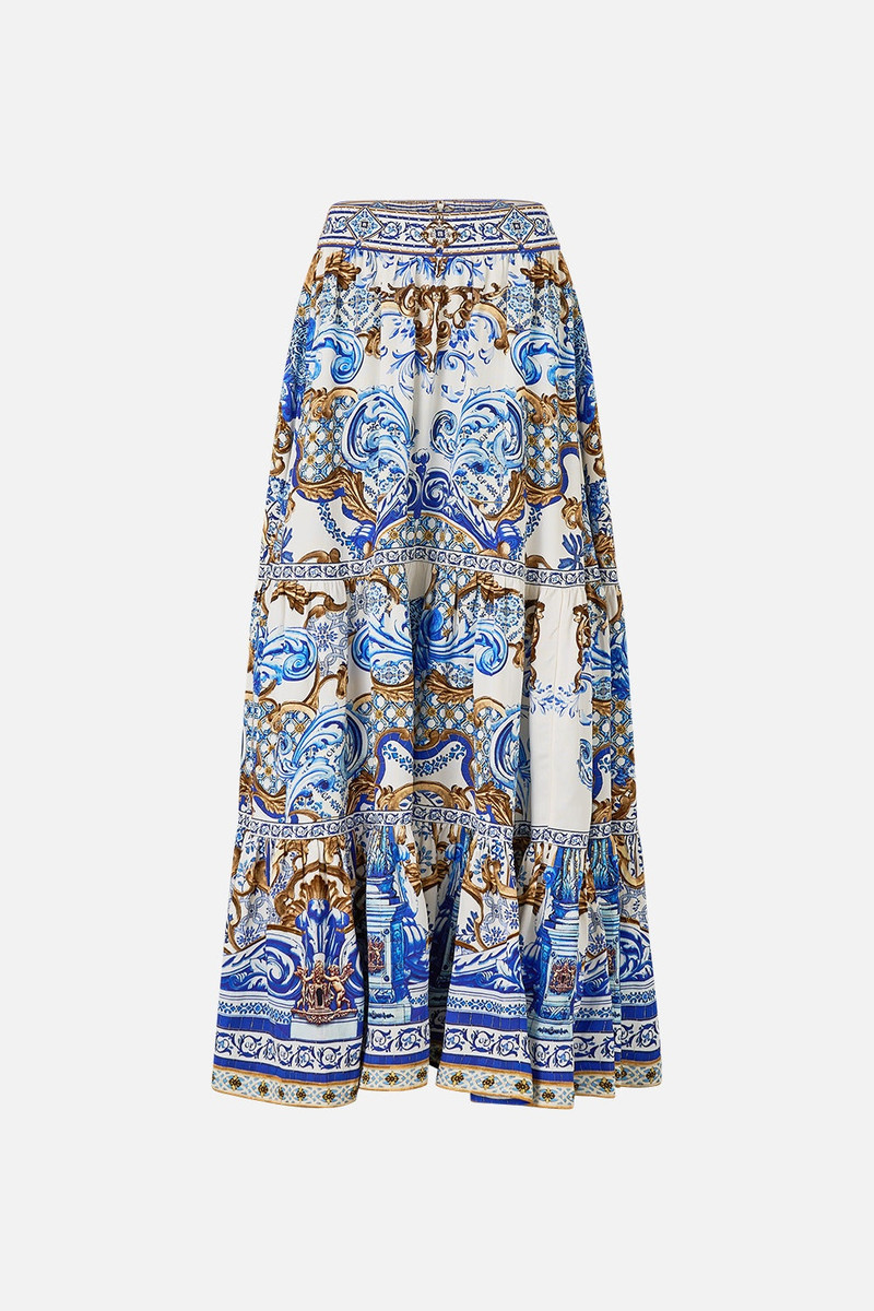 HIGH WAISTED TIERED SKIRT - 1
