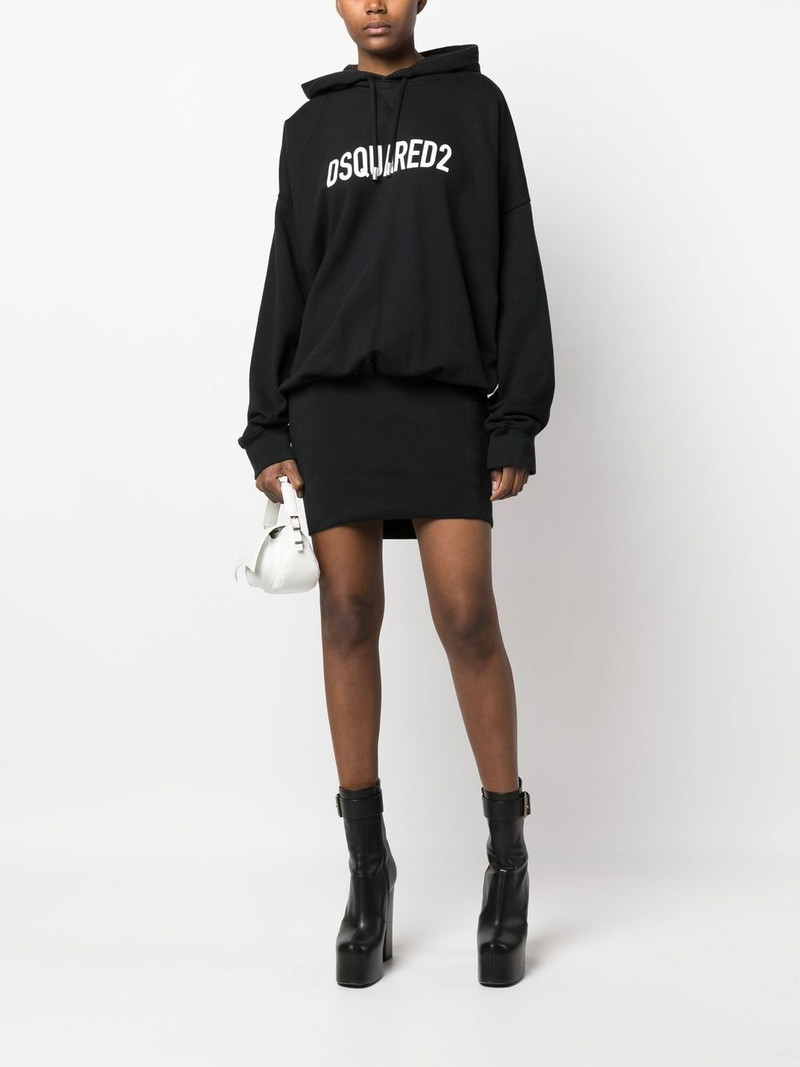 DSQUARED2 logo print hooded dress outlook