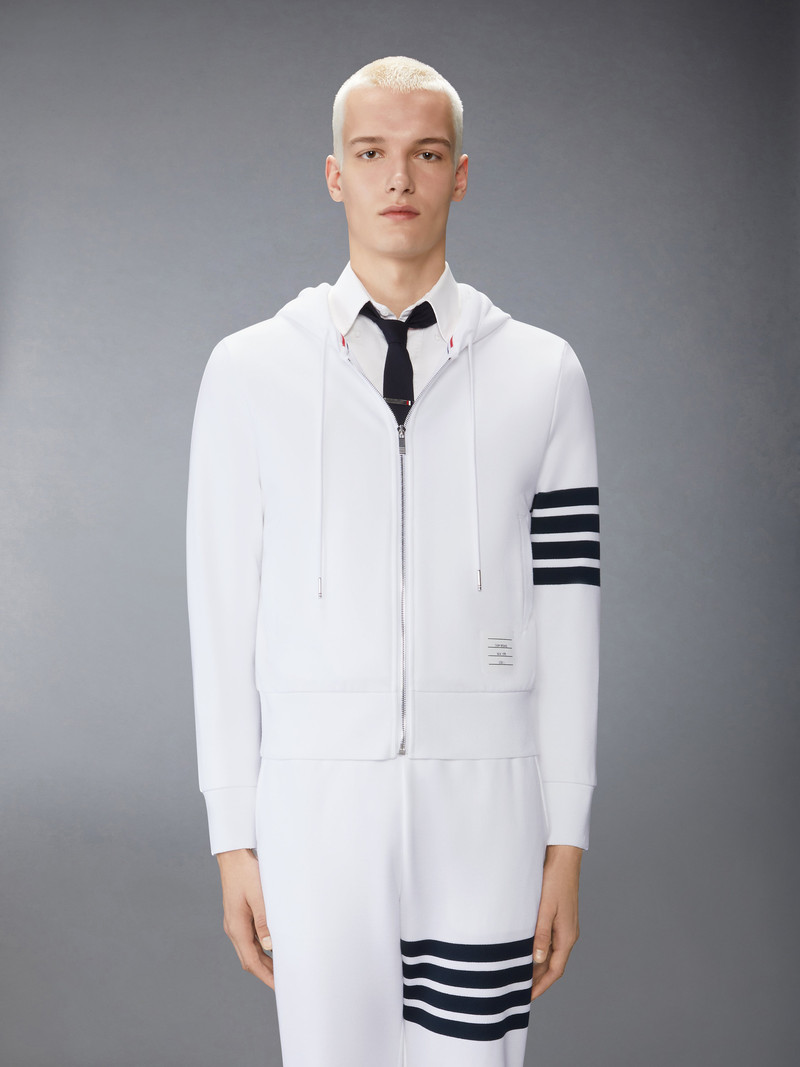 Thom Browne CLASSIC LOOPBACK 4-BAR ZIP UP HOODIE outlook
