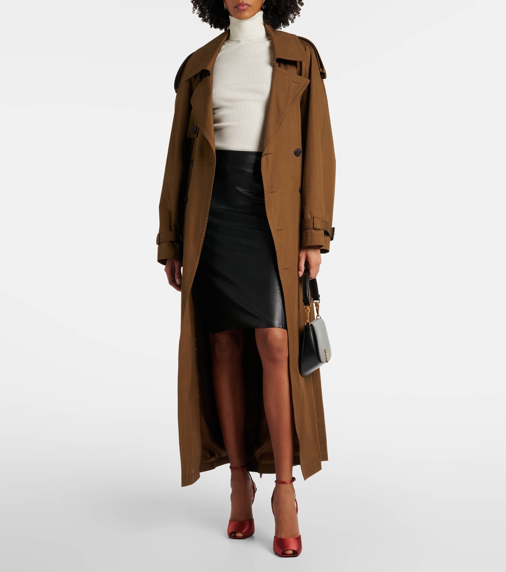 Jenna faux leather midi skirt - 2