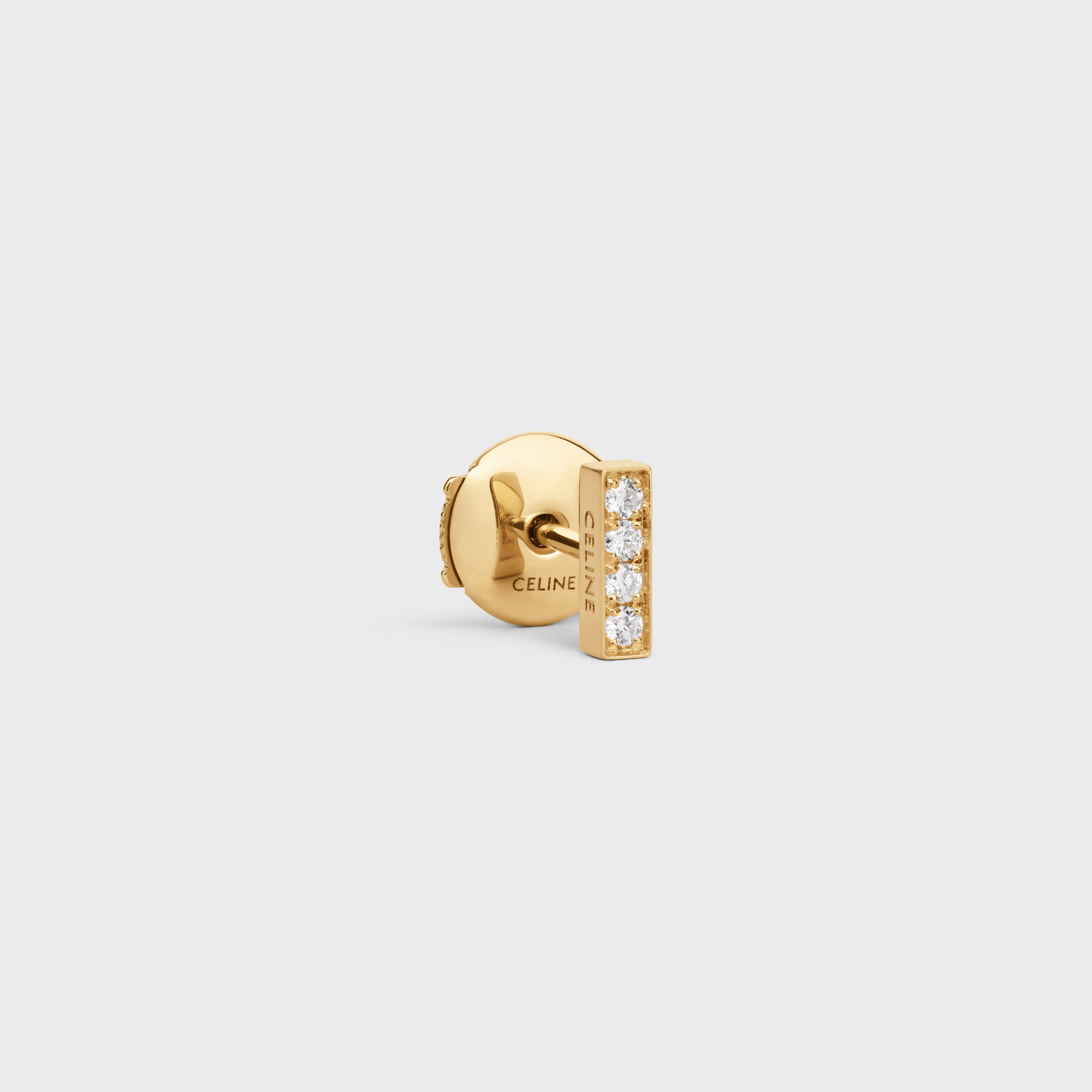 Celine Line Stud in Yellow Gold and Diamonds - 2