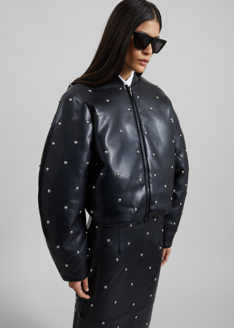 Rotate Studded Padded Jacket - Black 3