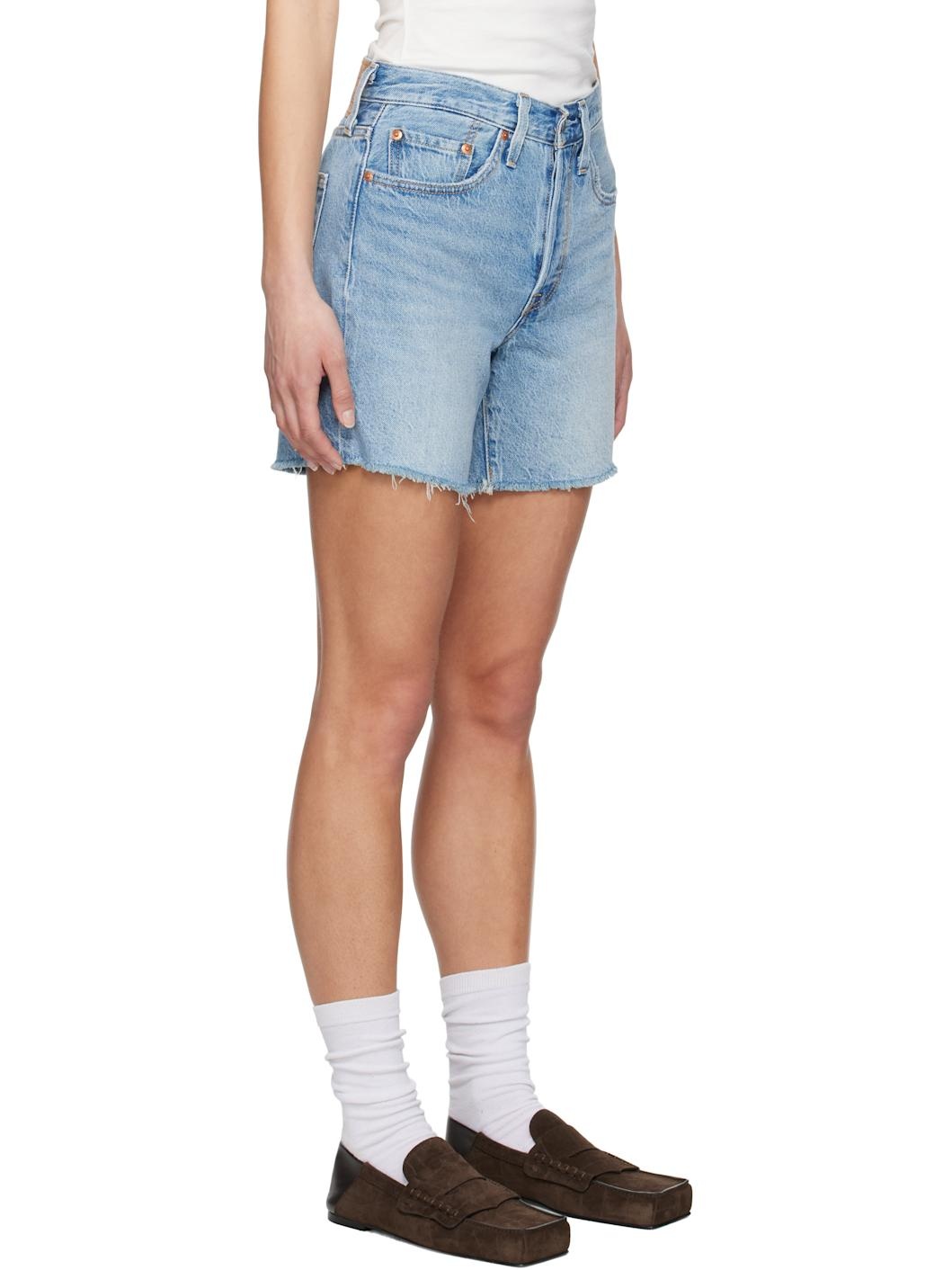 Blue 501 Original Fit Mid-Thigh Lightweight Denim Shorts - 2