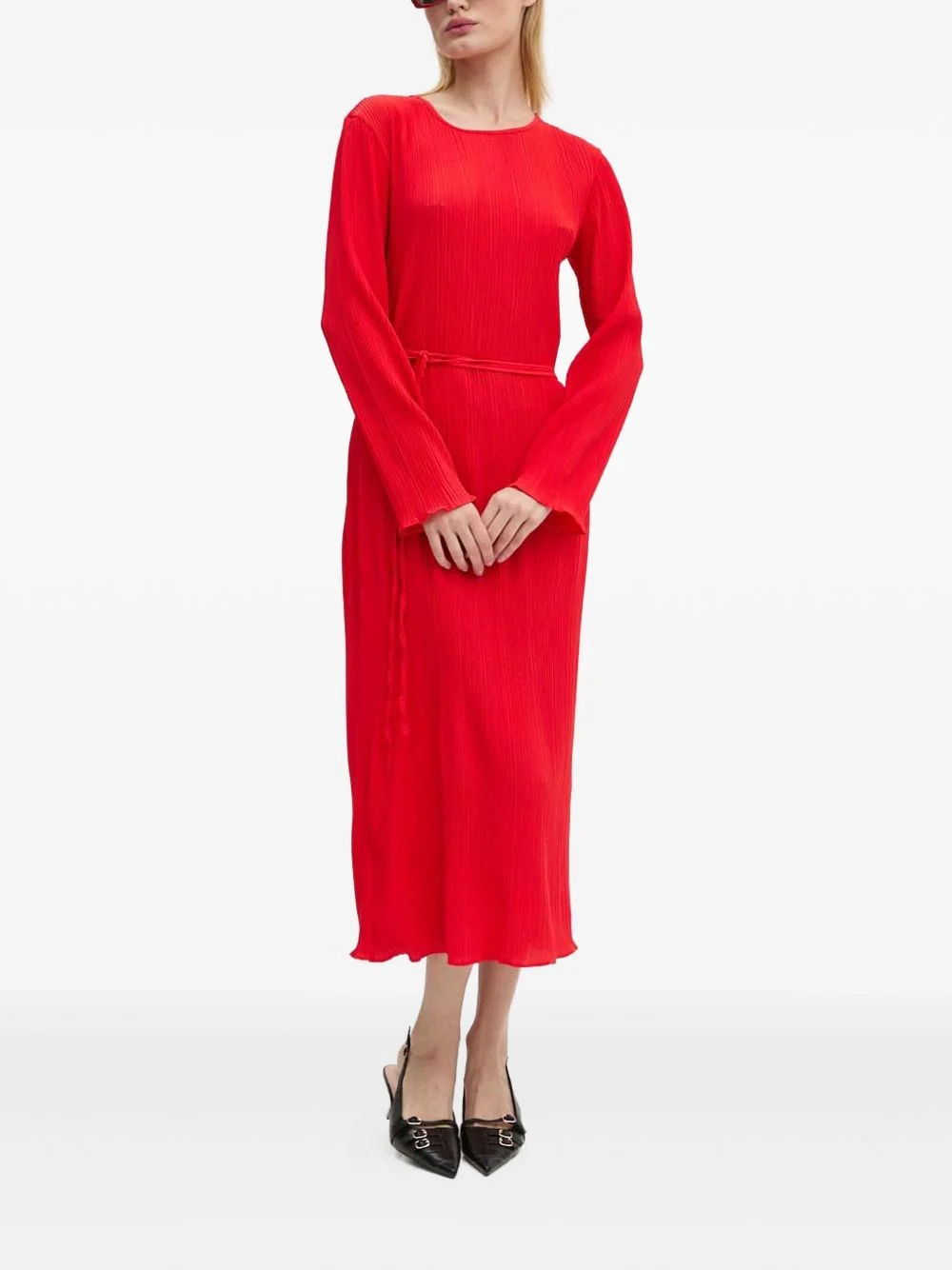 long-sleeve midi dress - 1