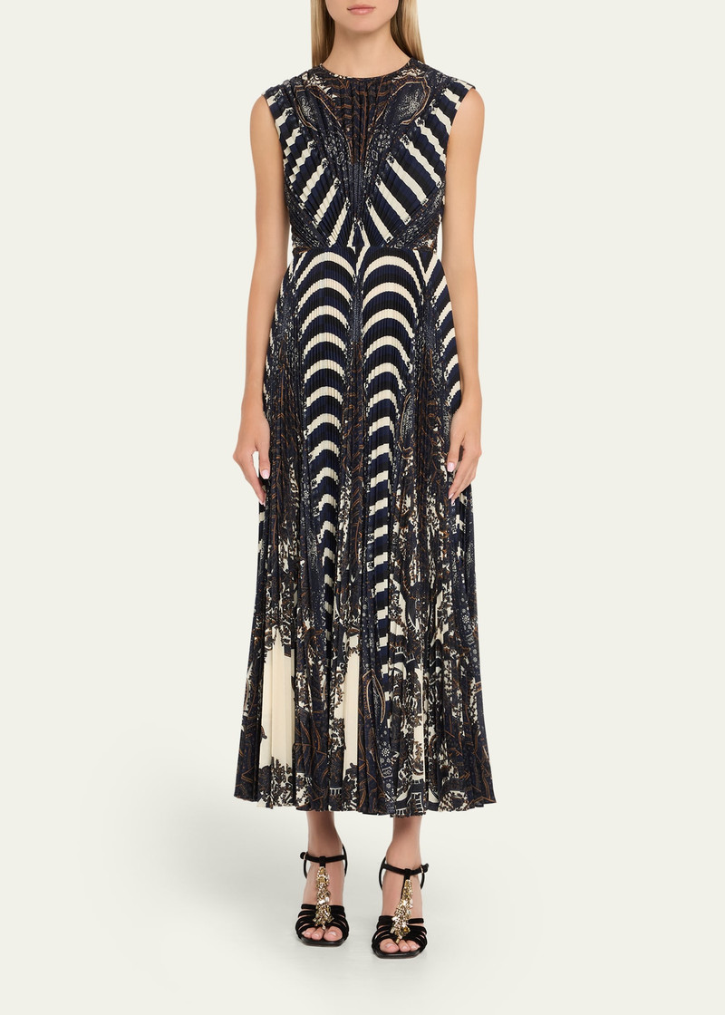 ULLA JOHNSON Violeta Pleated Sleeveless Midi Dress outlook