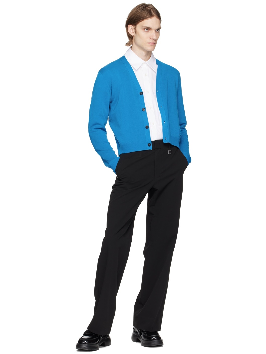 Blue Cropped Cardigan - 4