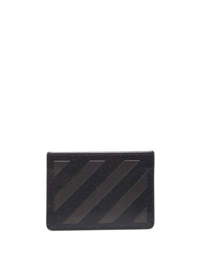 Off-White logo-print diagonal-stripe cardholder outlook