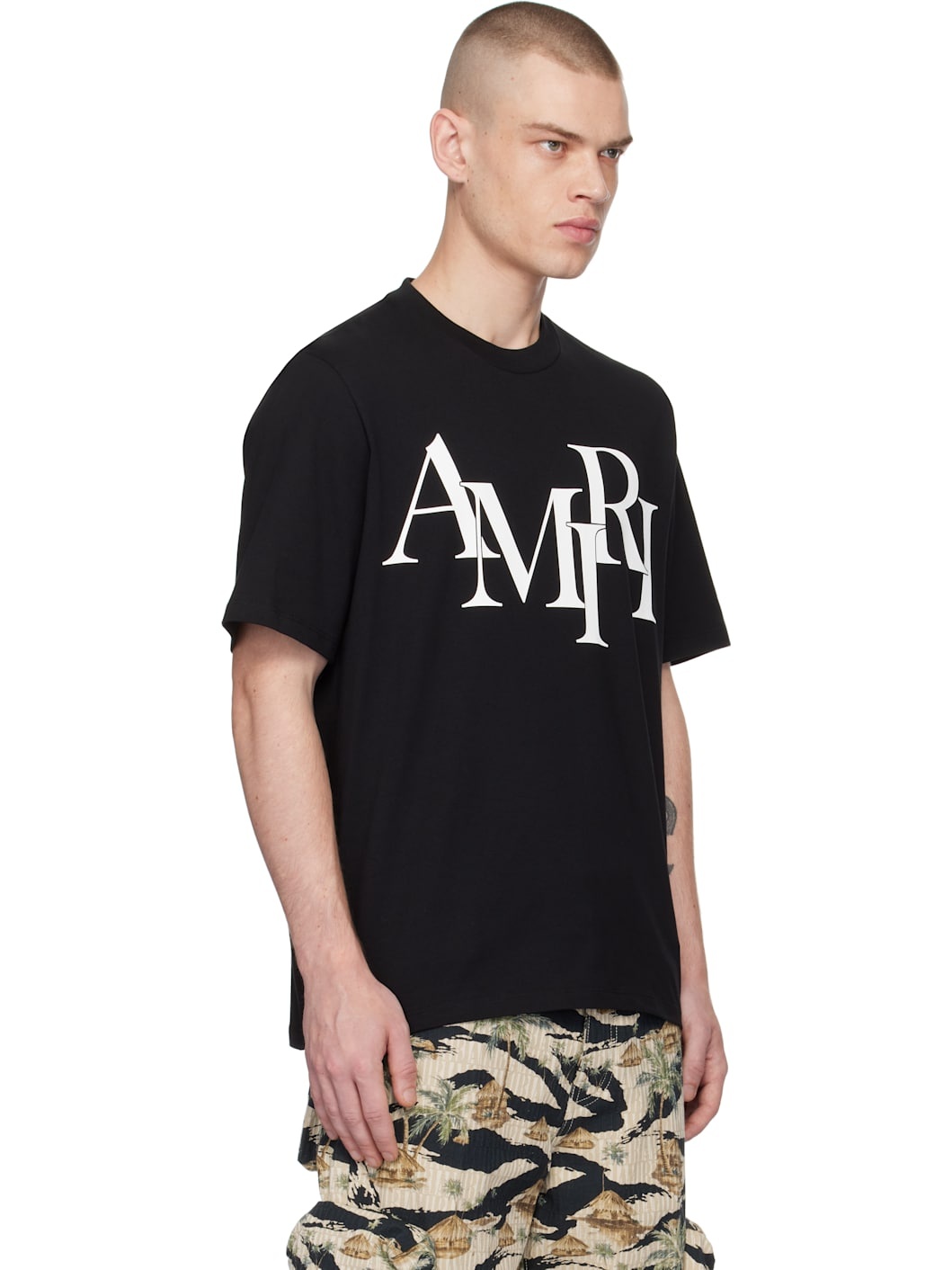Black 'AMIRI' Staggered Logo T-shirt - 2