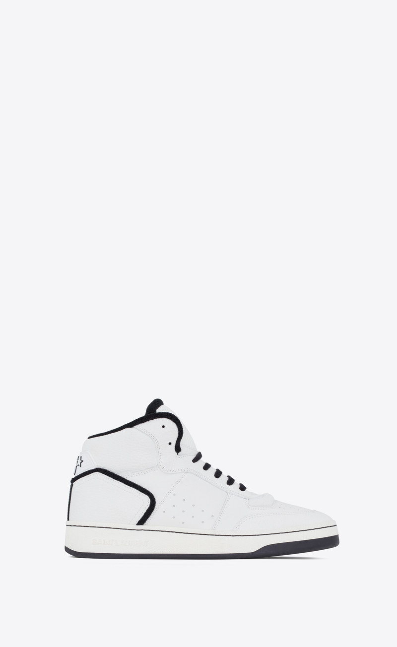 sl/80 mid-top sneakers in smooth and grained leather - 1