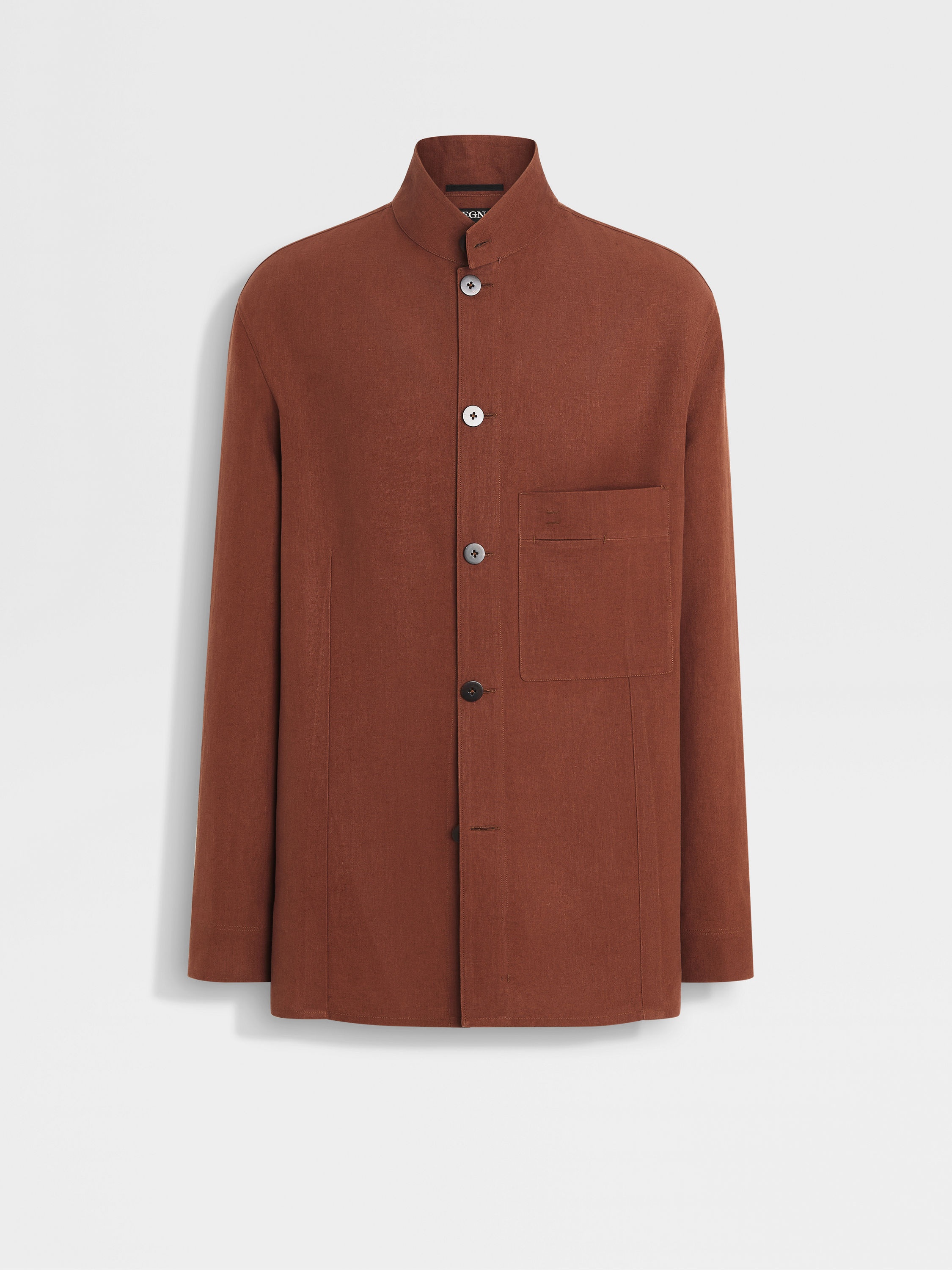 TOBACCO OASI LINO OVERSHIRT - 1