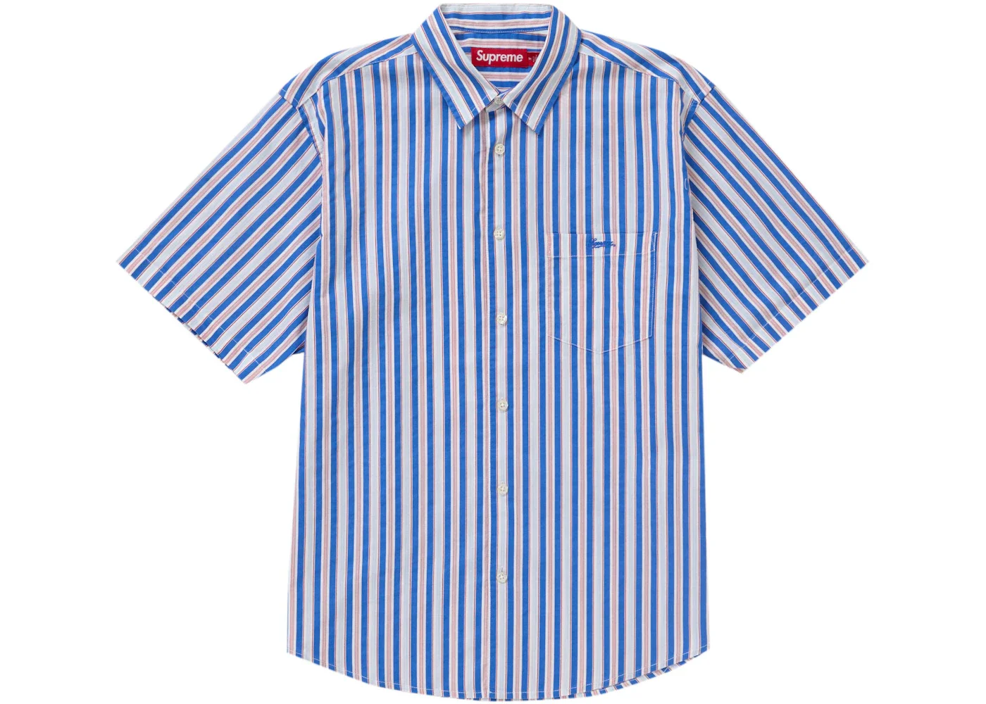 Supreme Loose Fit Multi Stripe S/S Shirt Blue - 1