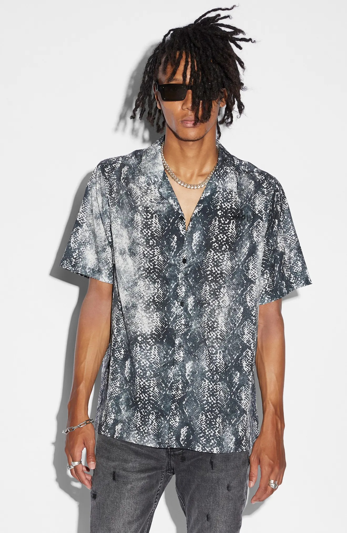 Mamba Snakeskin Print Camp Shirt - 3