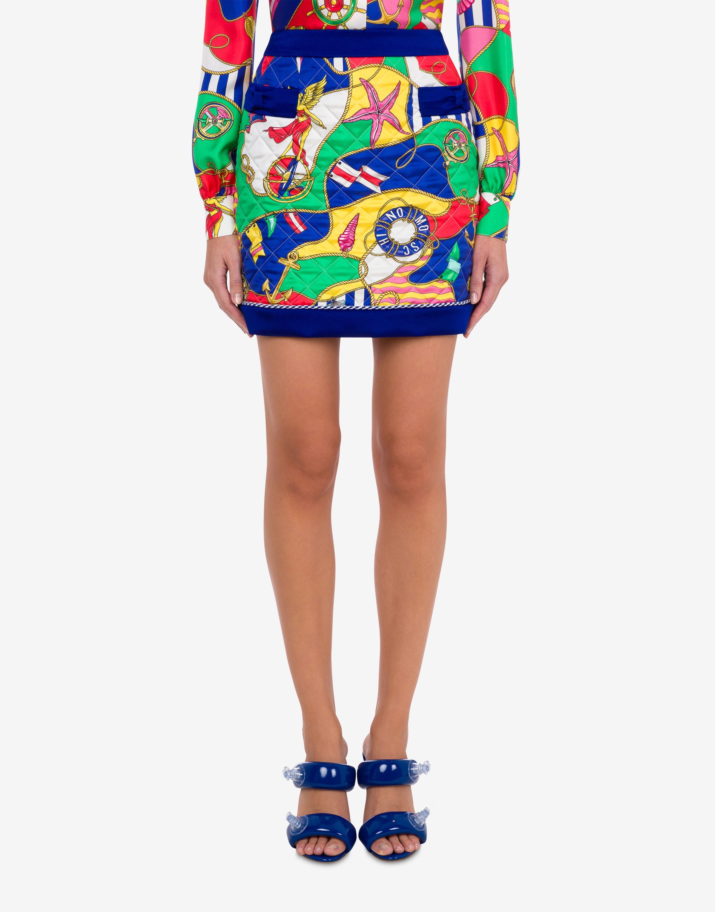 ALL-OVER NAUTICAL SILK TWILL MINI SKIRT - 2