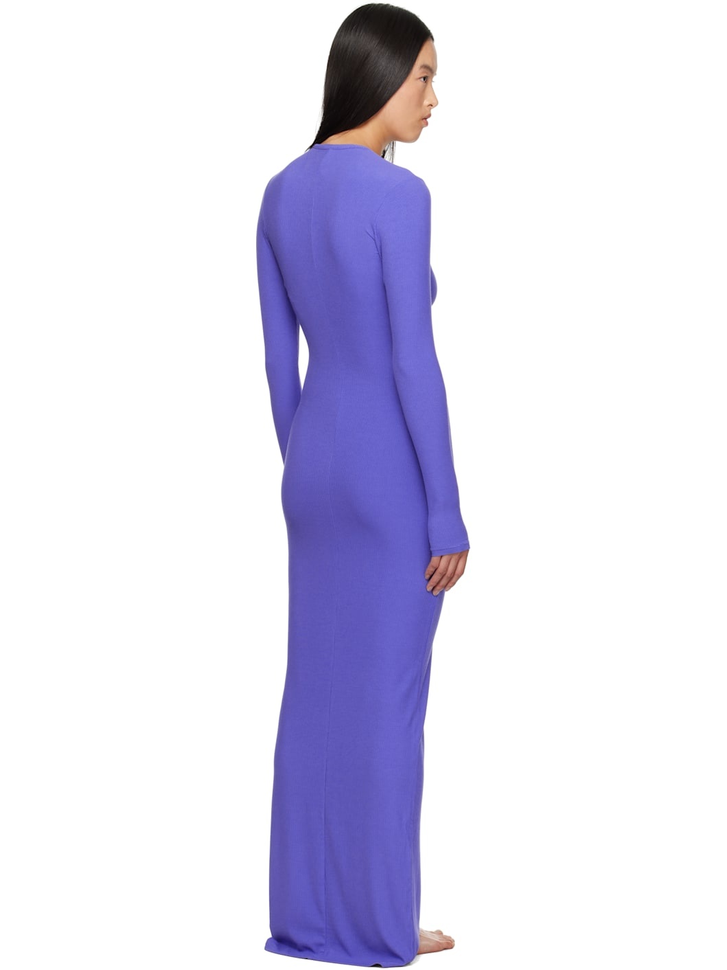 Purple Soft Lounge Deep Plunge Maxi Dress - 3