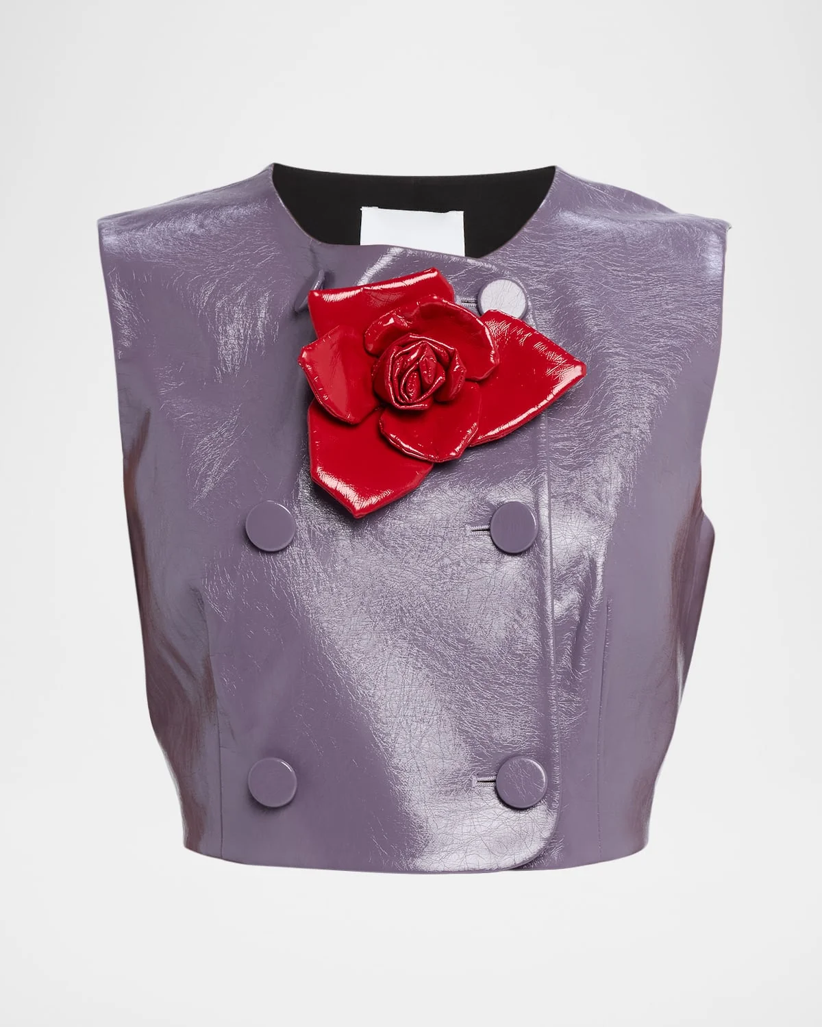 Edie Vegan Leather Crop Top - 1