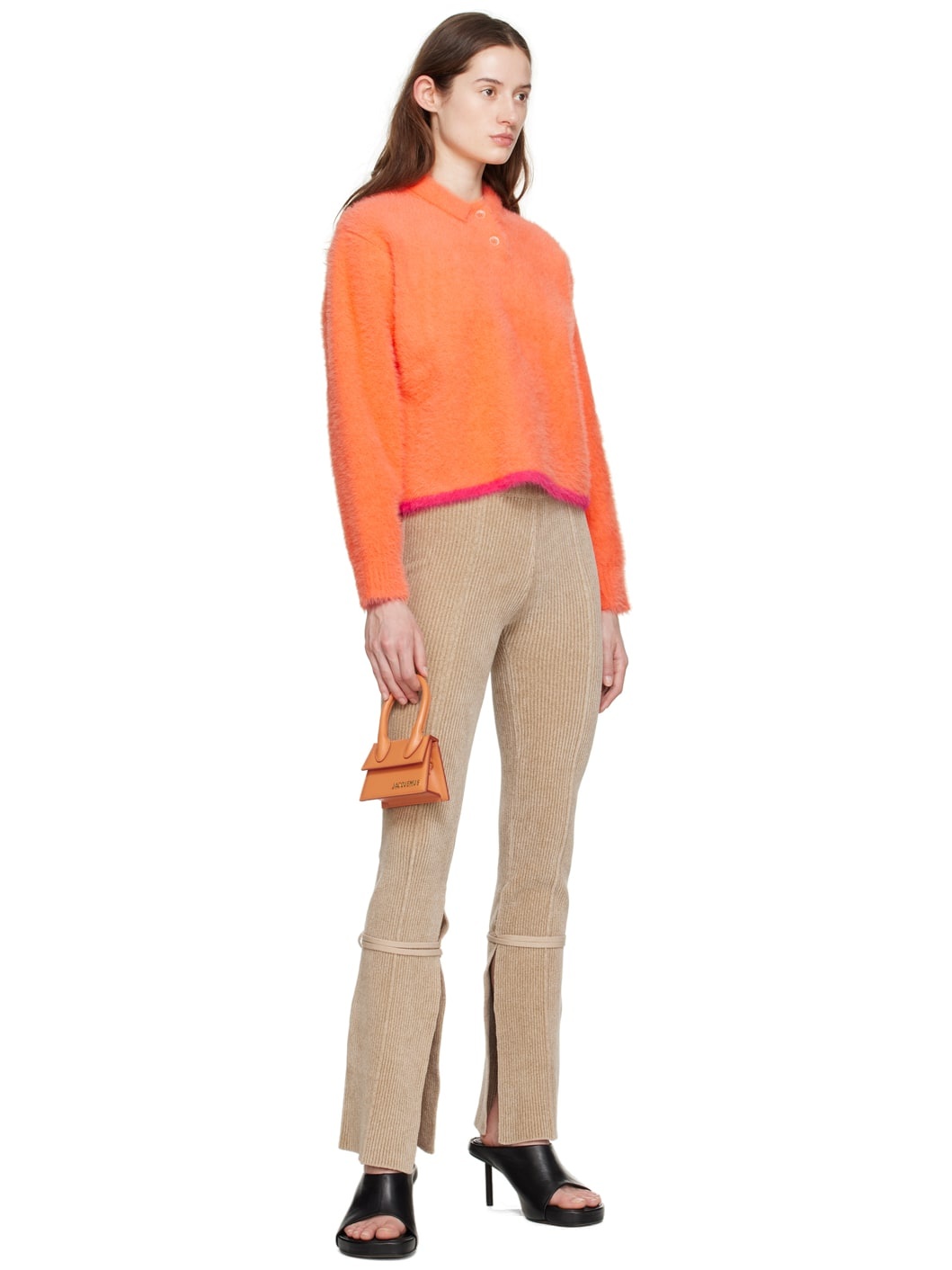 Orange 'Le Polo Neve' Long Sleeve Polo - 4