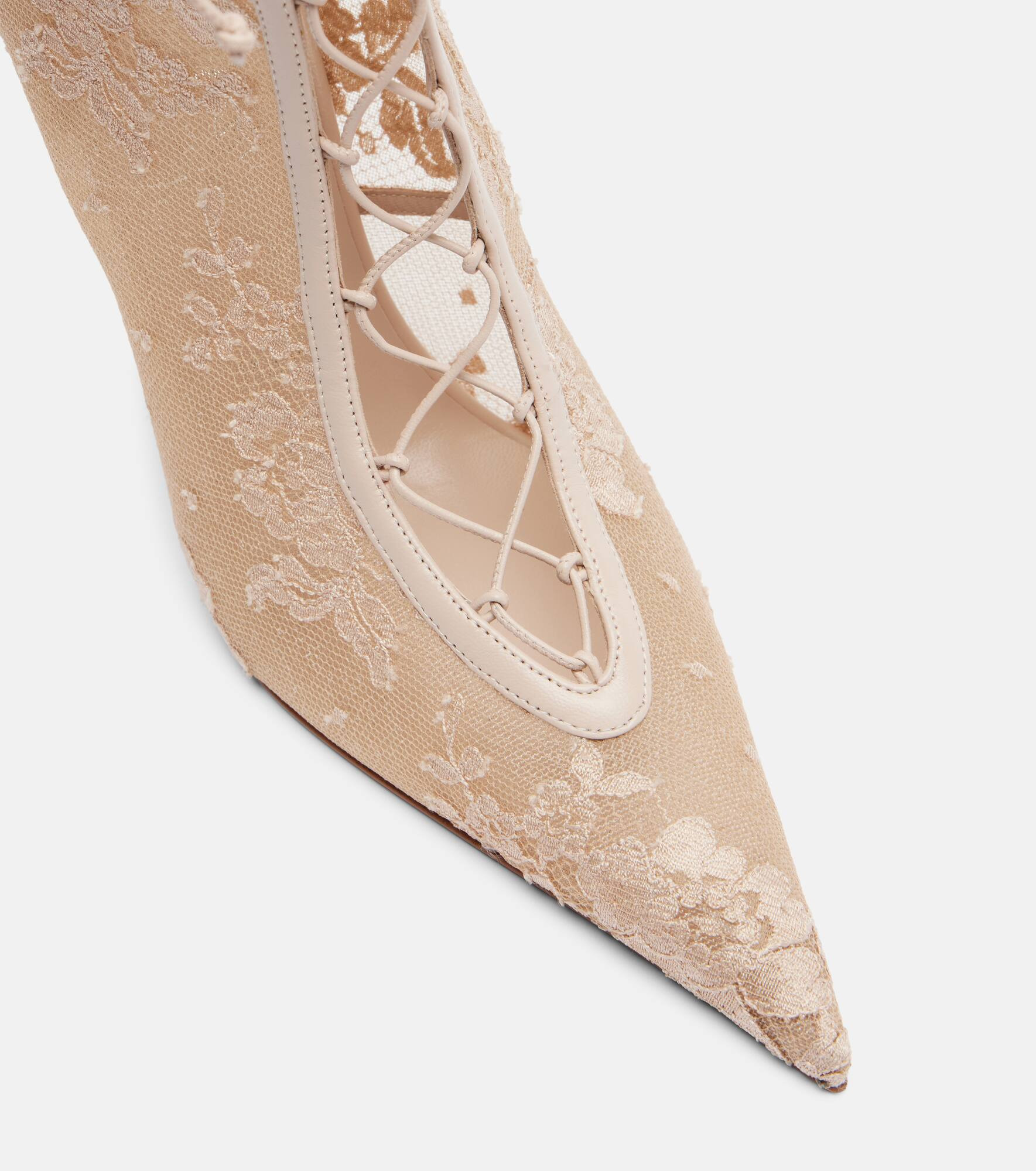 KM 100 lace-trimmed leather ankle boots - 5