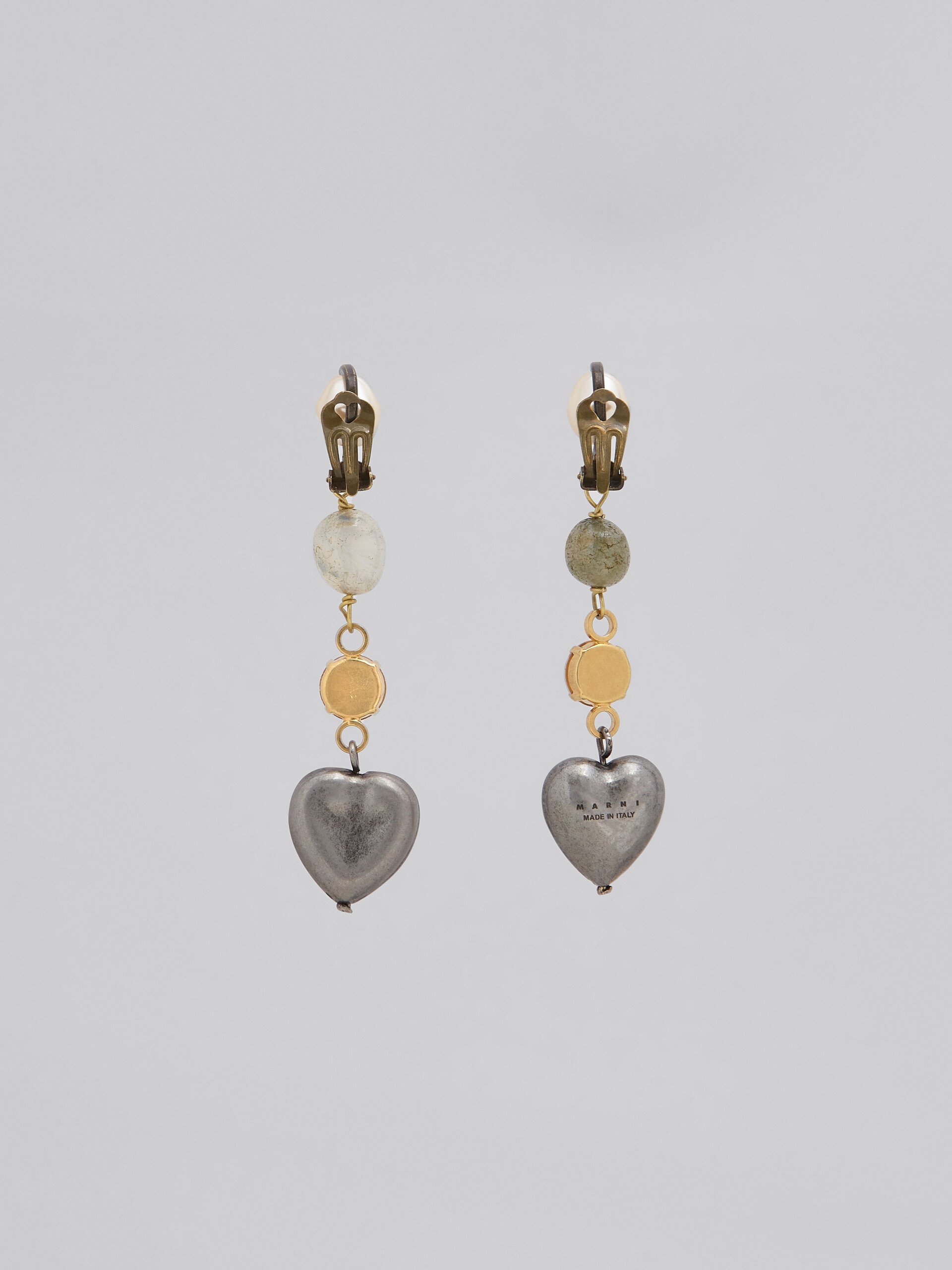 LUCKY HEARTS LONG EARRINGS WITH PEARL - 3