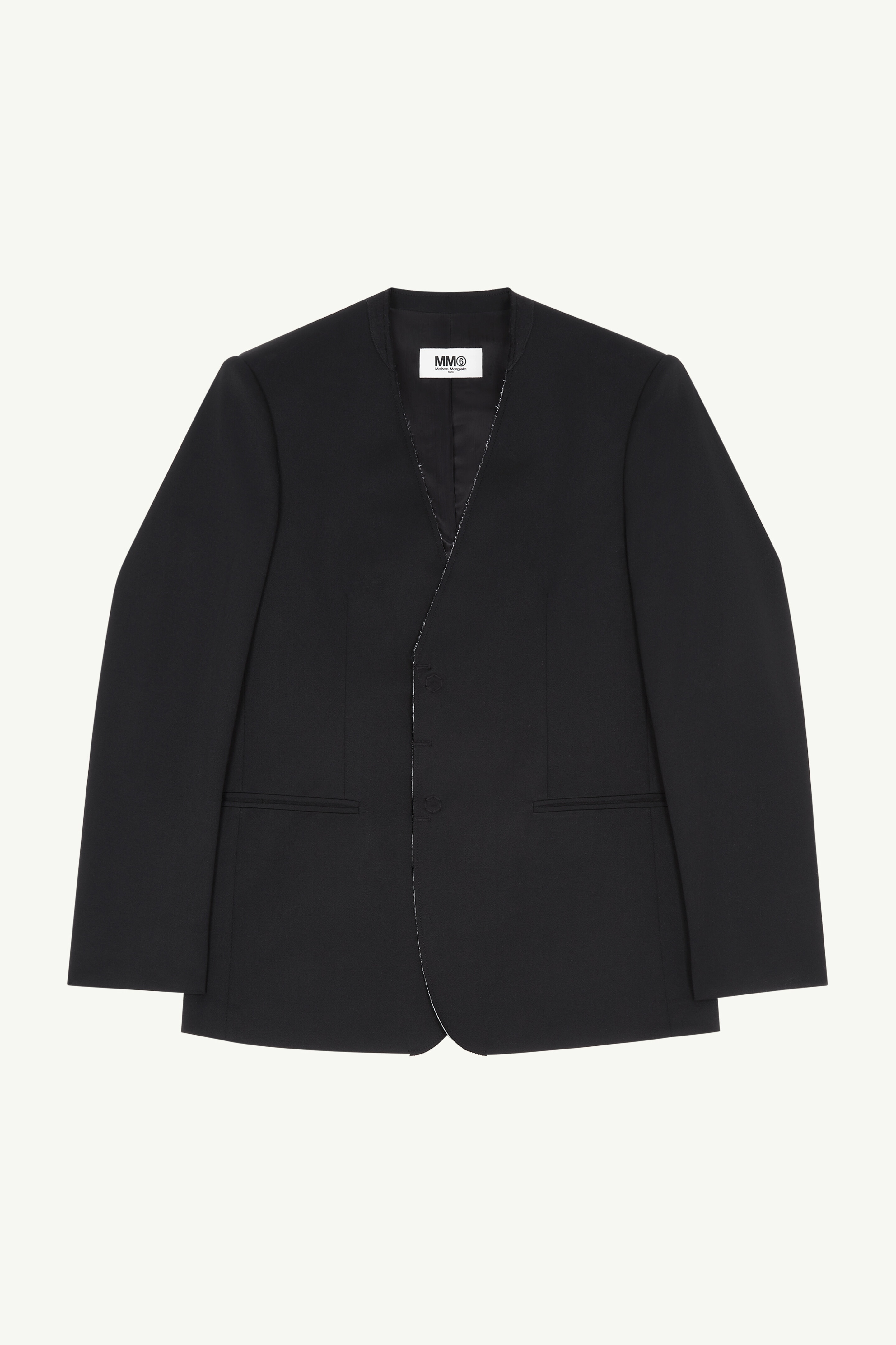 MM6 Maison Margiela Collarless suit jacket | REVERSIBLE