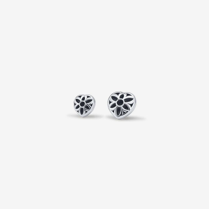 ES-HRT-ROS-STUD GOOD ART HLYWD Rosette Heart Stud Earring - Sterling Silver - 1