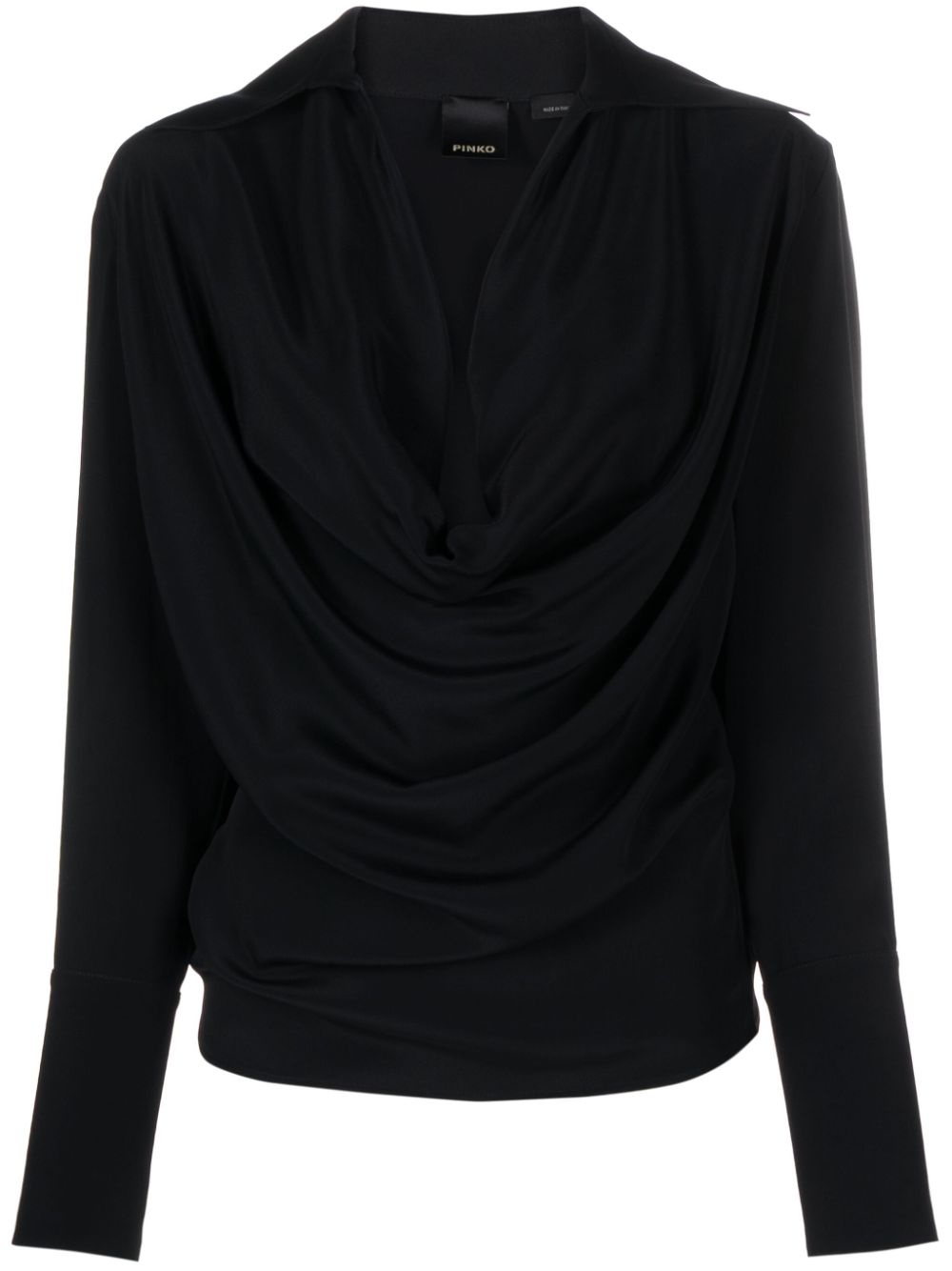 cowl-neck draped blouse - 1