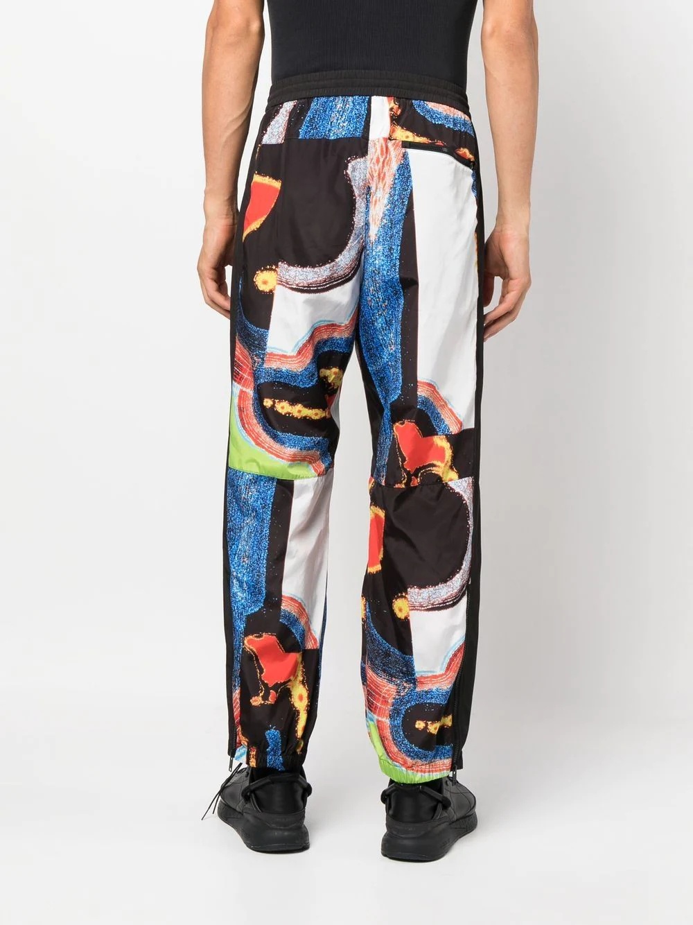 abstract-pattern paneled track pants - 4